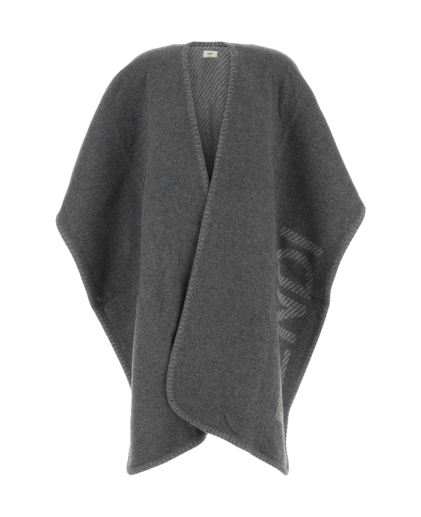 Fendi Dark Grey Wool Blend Cape - GRIGIOSCURO