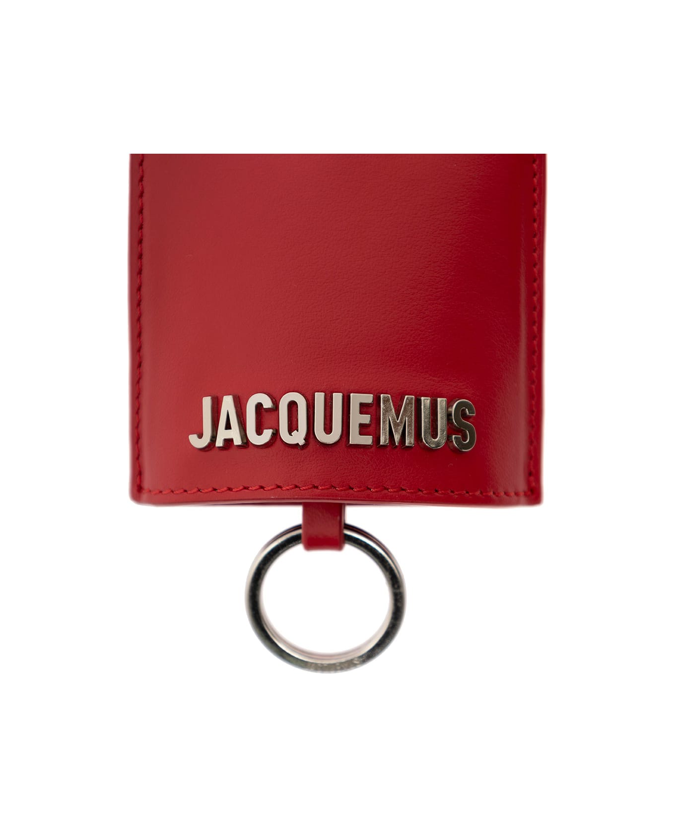 Jacquemus 'le Porte Cle Bagage' Red Key-chain With Logo Lettering In Smooth Leather Man - Red