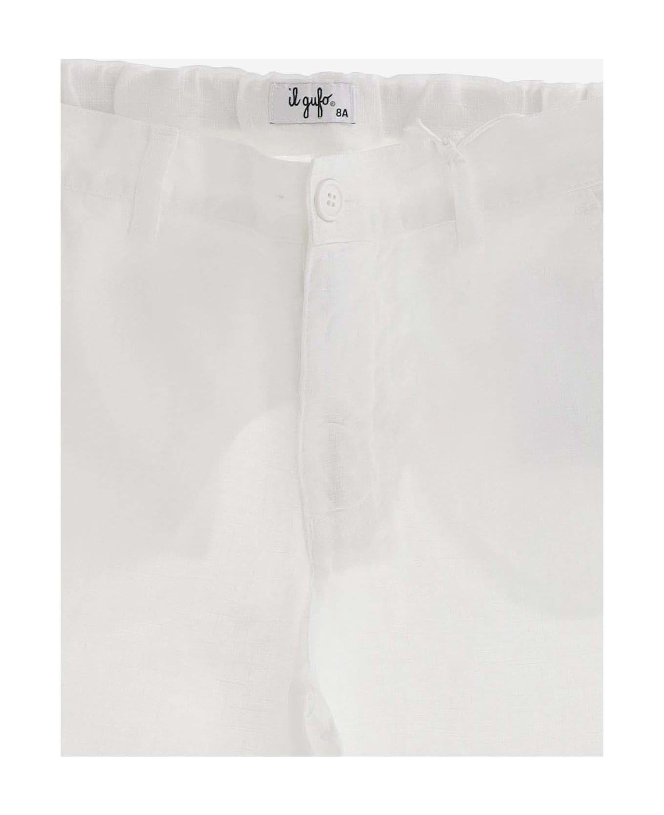 Il Gufo Linen Shorts - White ボトムス