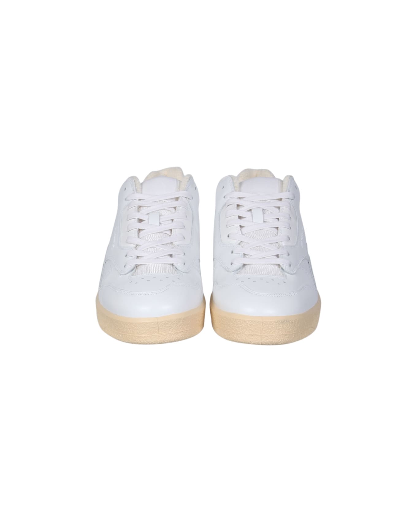 Jil Sander Low Leather Sneakers - WHITE
