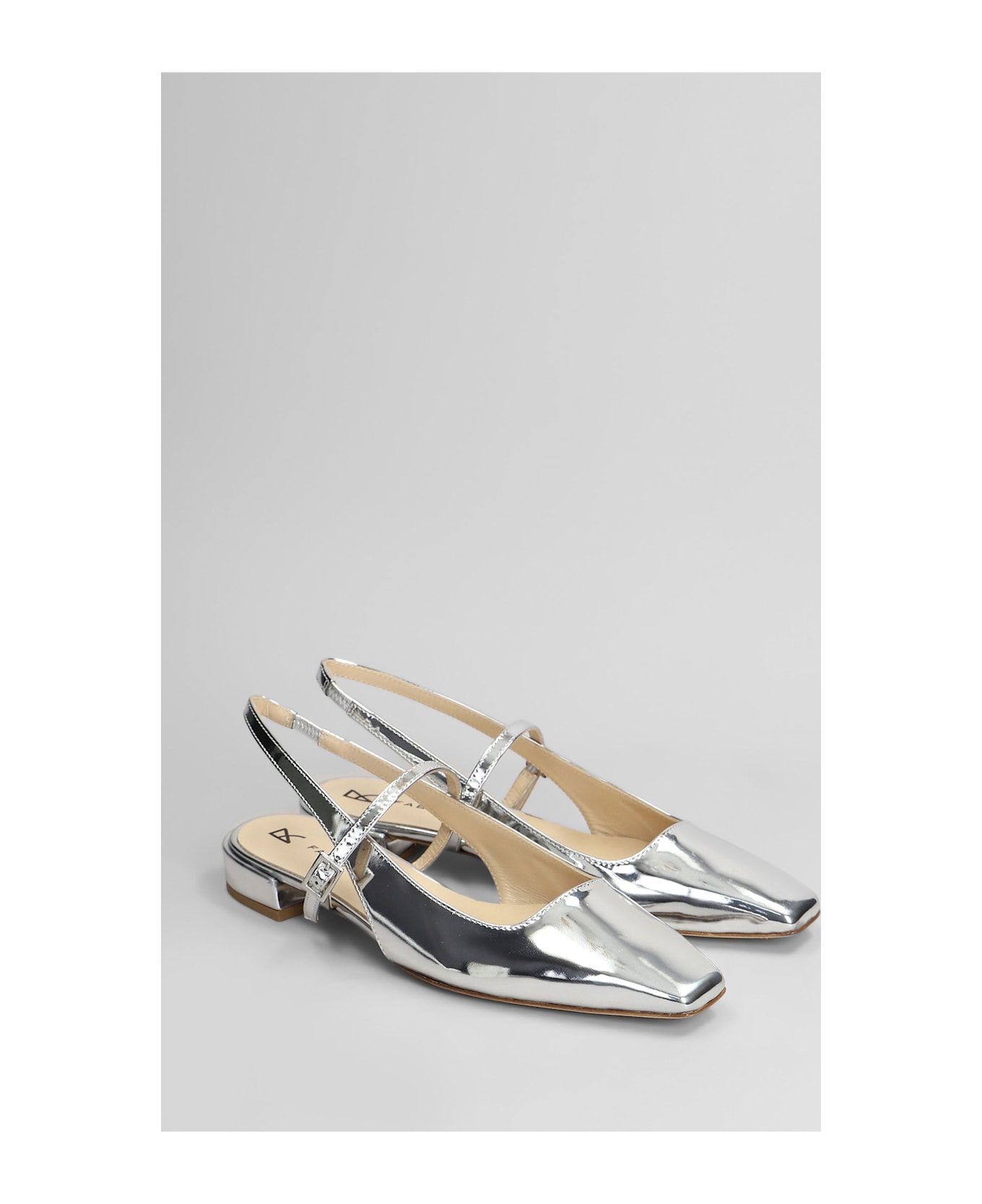 Fabio Rusconi Ballet Flats In Silver Leather - silver