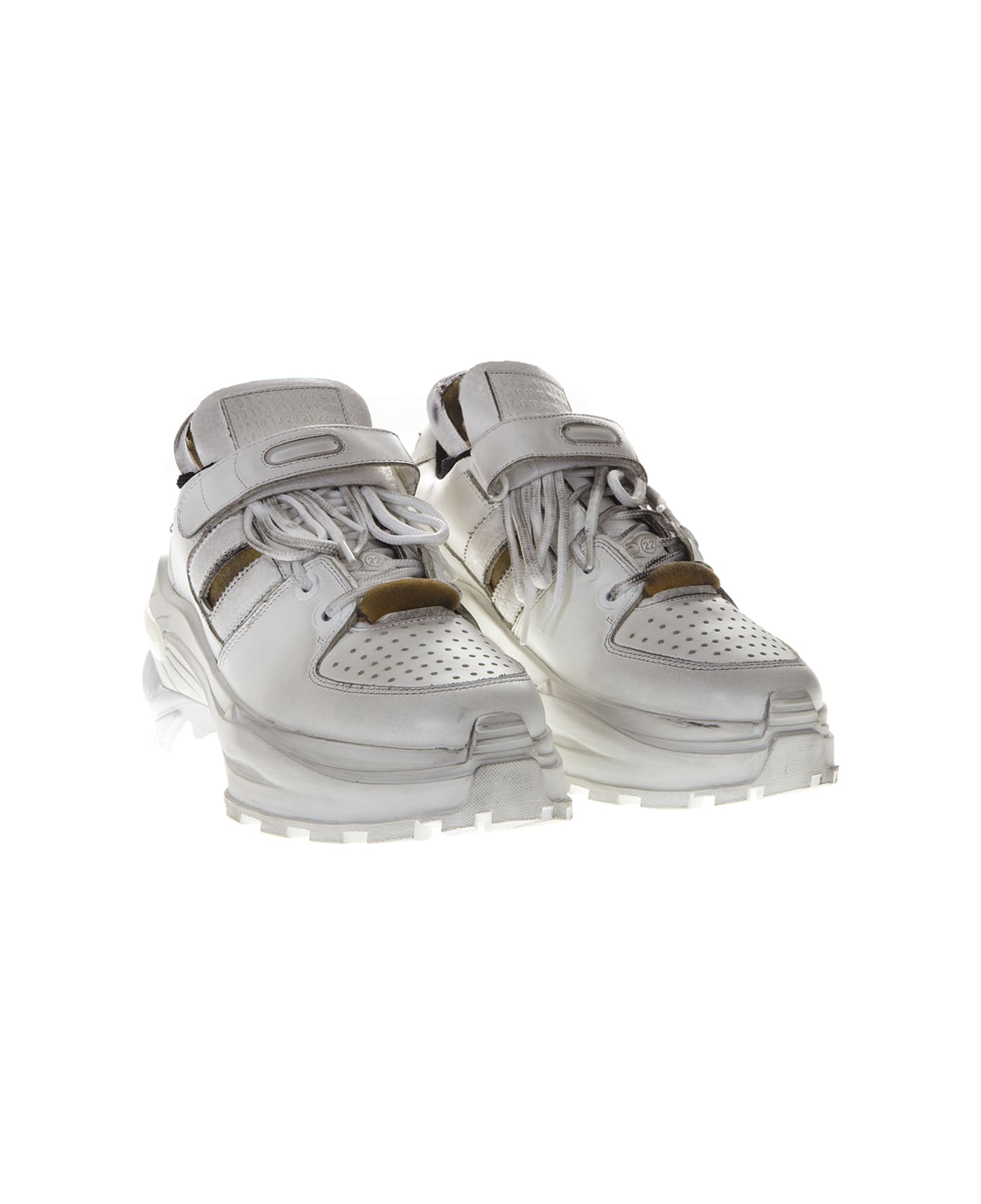 Maison Margiela Retro Fit White Leather Sneakers | italist, ALWAYS LIKE ...