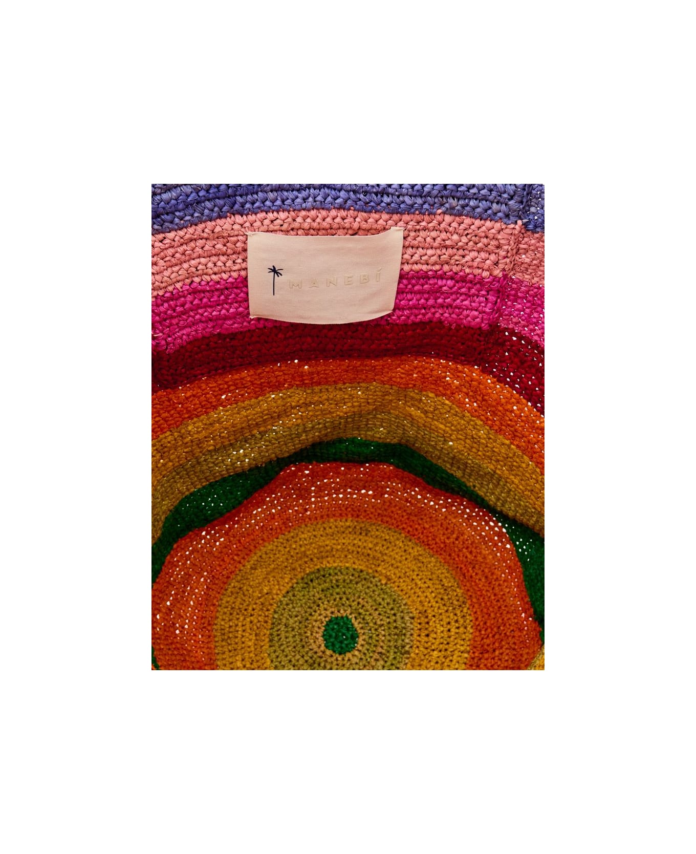 Manebi Striped Raffia Tote Bag - Multicolor