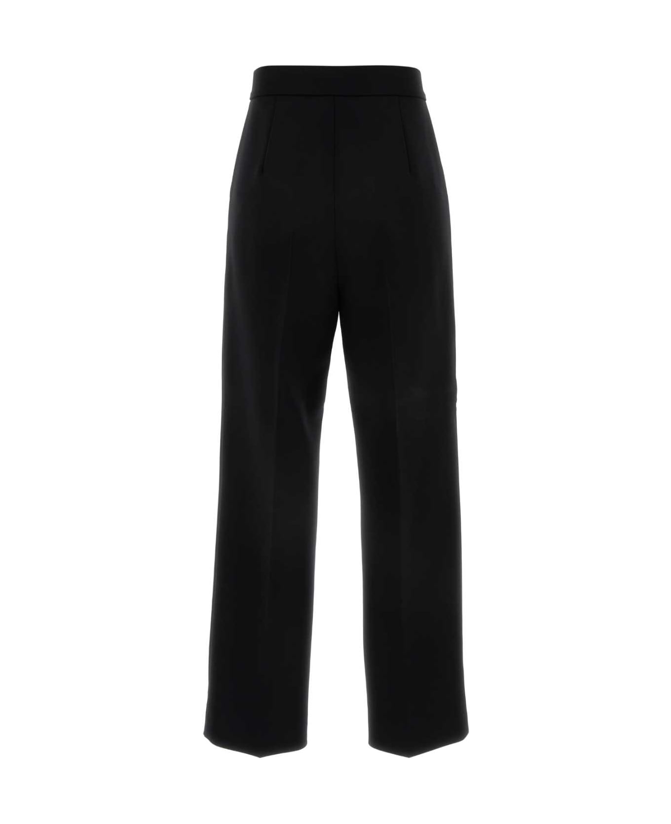 Max Mara Black Stretch Wool Verbano Pant - NERO