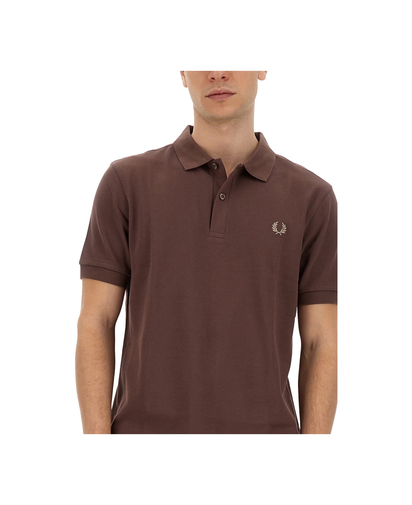 Fred Perry Polo With Logo - BROWN ポロシャツ