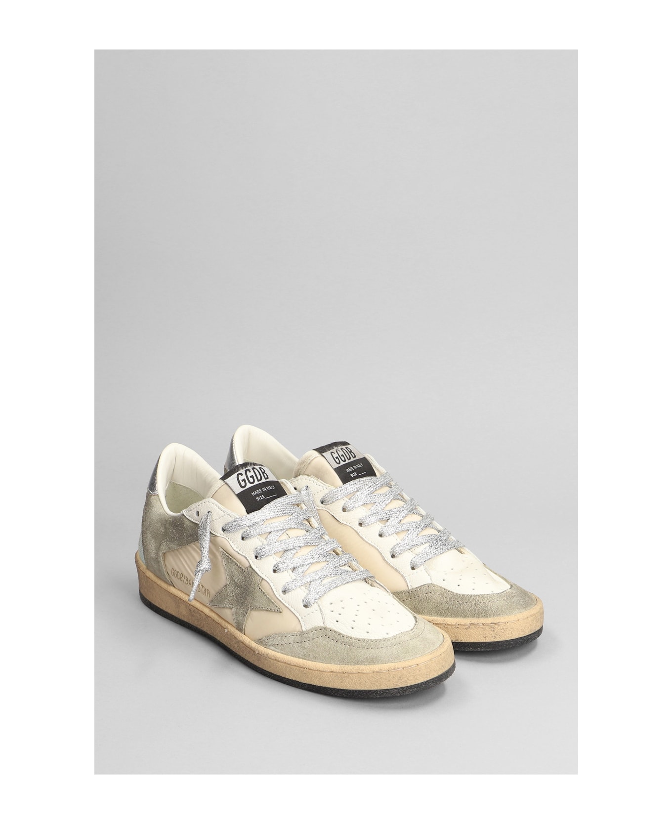 Golden Goose Ball Star Sneakers In Beige Leather And Fabric - beige スニーカー