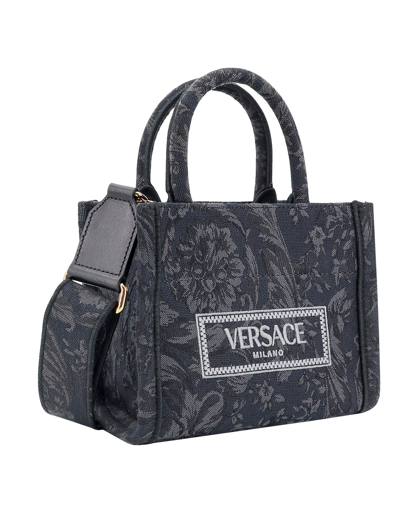 Versace Barocco Athena Top Handle Bag - Black トートバッグ