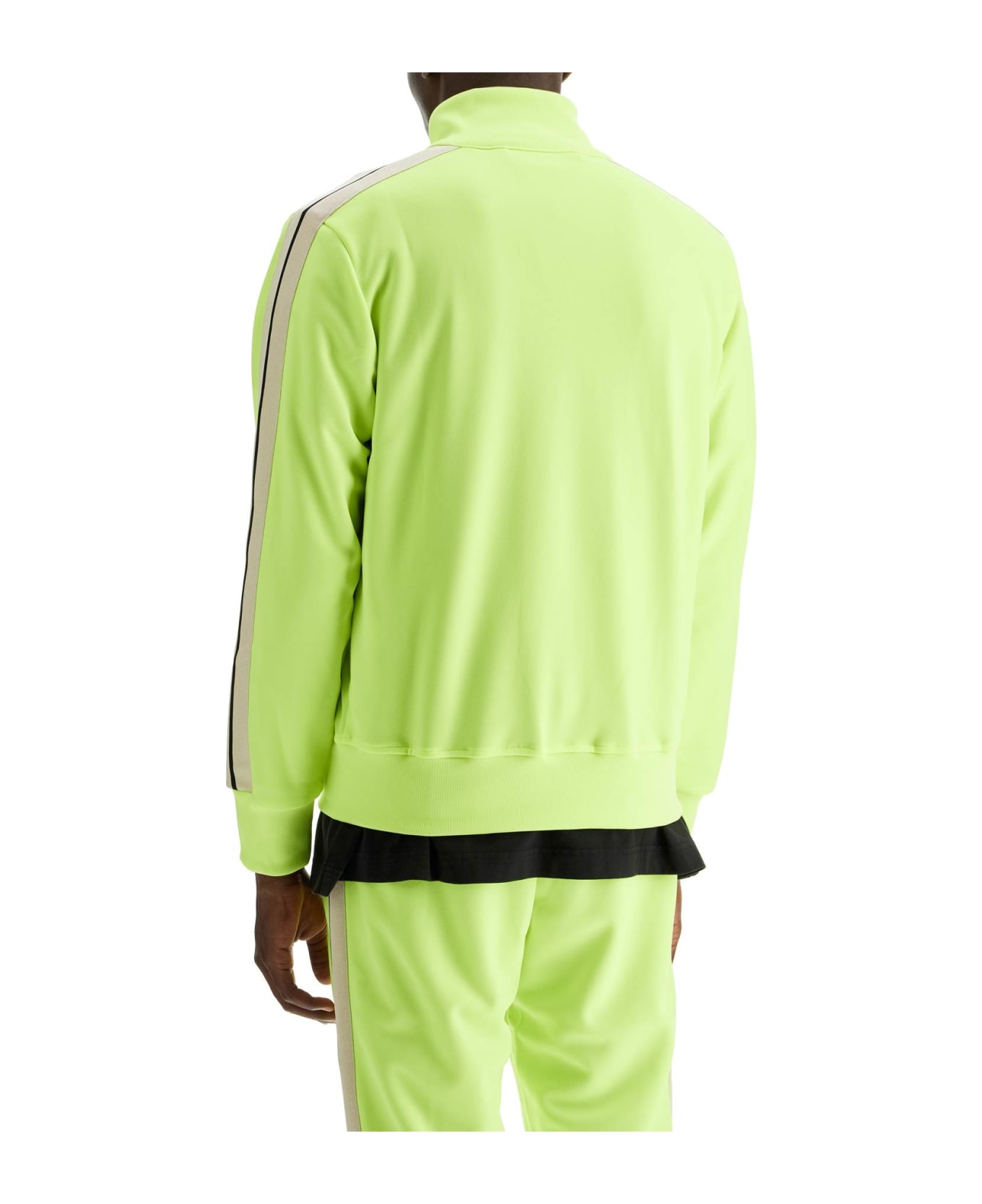 Palm Angels Track Sweatshirt With Contrasting Bands - YELLOW FLUO  OFF WHITE (Yellow)