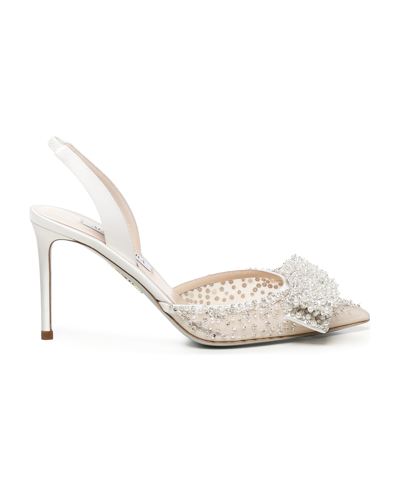 Aquazzura Melodie Slingbacks With Pearls And Crystals - White