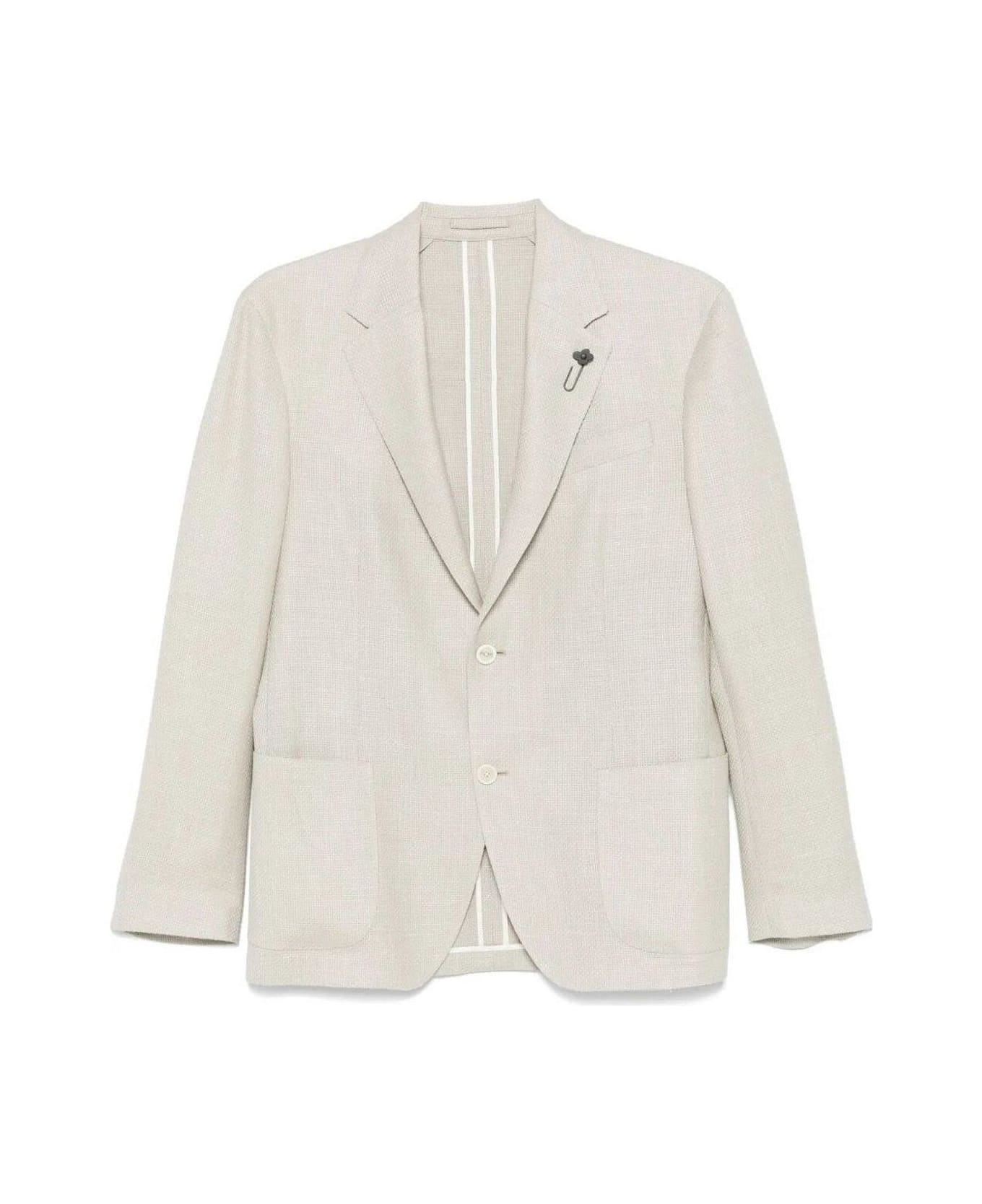 Lardini Single-breasted Blazer Jacket - Beige