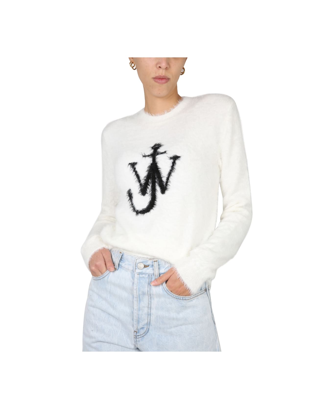 J.W. Anderson Maglia Con Intarsio Logo - WHITE