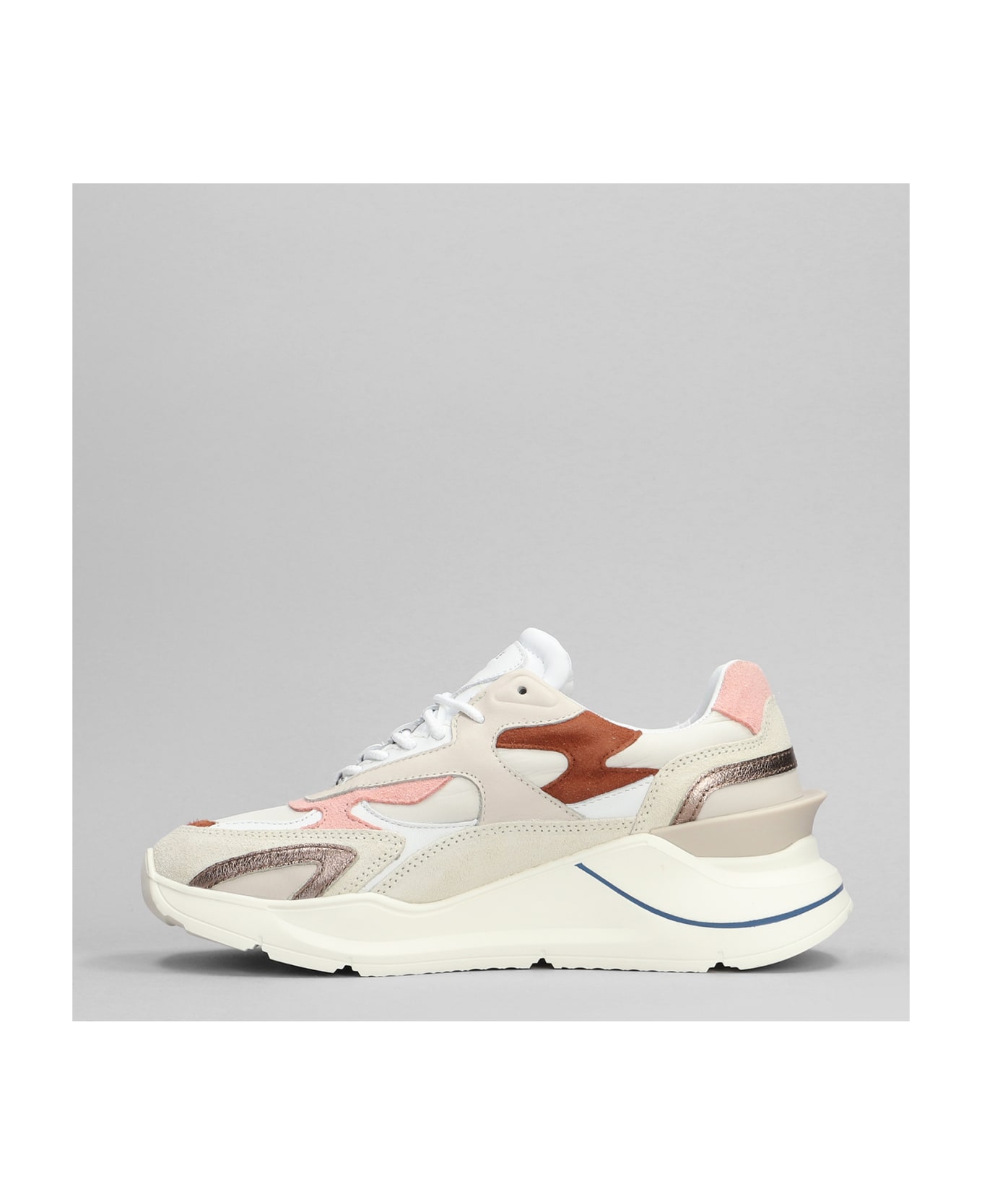 D.A.T.E. Fuga Sneakers In Beige Suede And Leather - beige