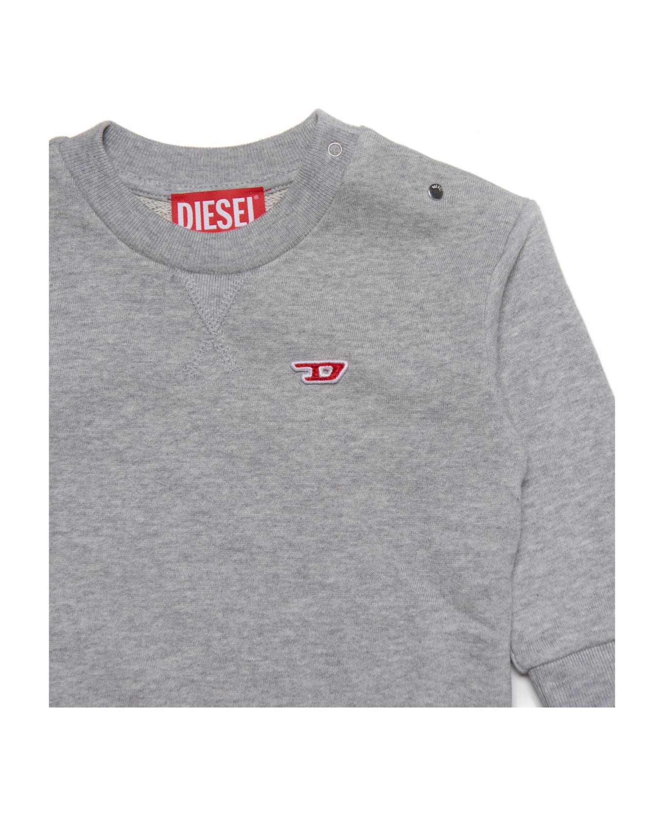 Diesel Sconfb Sweat-shirt Diesel Gray Cotton Crewneck Sweatshirt With Logo D - Grey melange