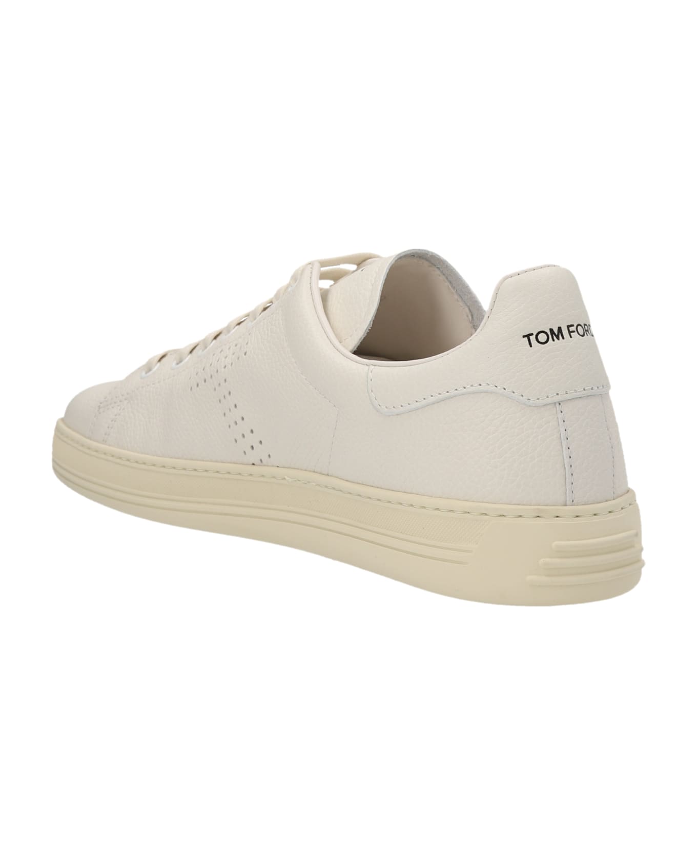 Tom Ford Logo Leather Sneakers - White
