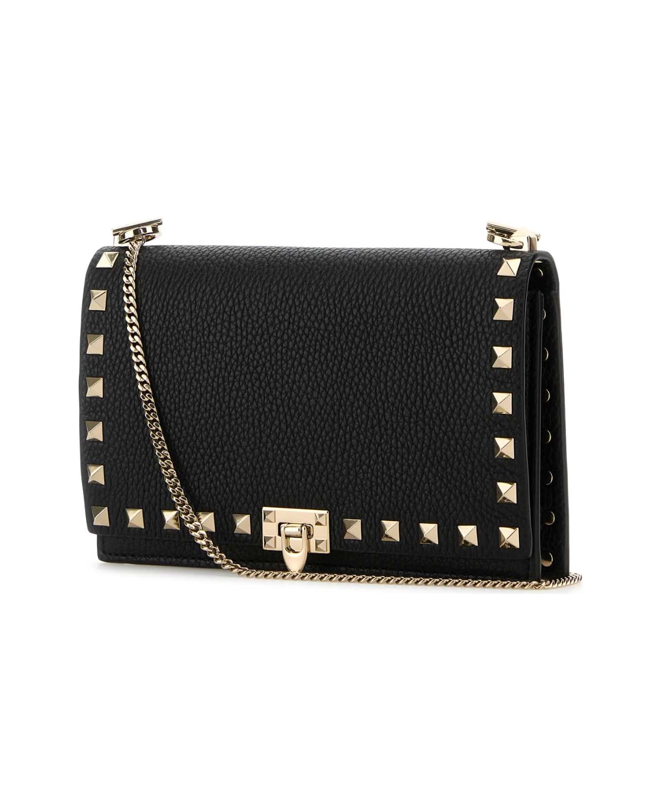 Valentino Garavani Black Leather Rockstud Crossbody Bag - NERO