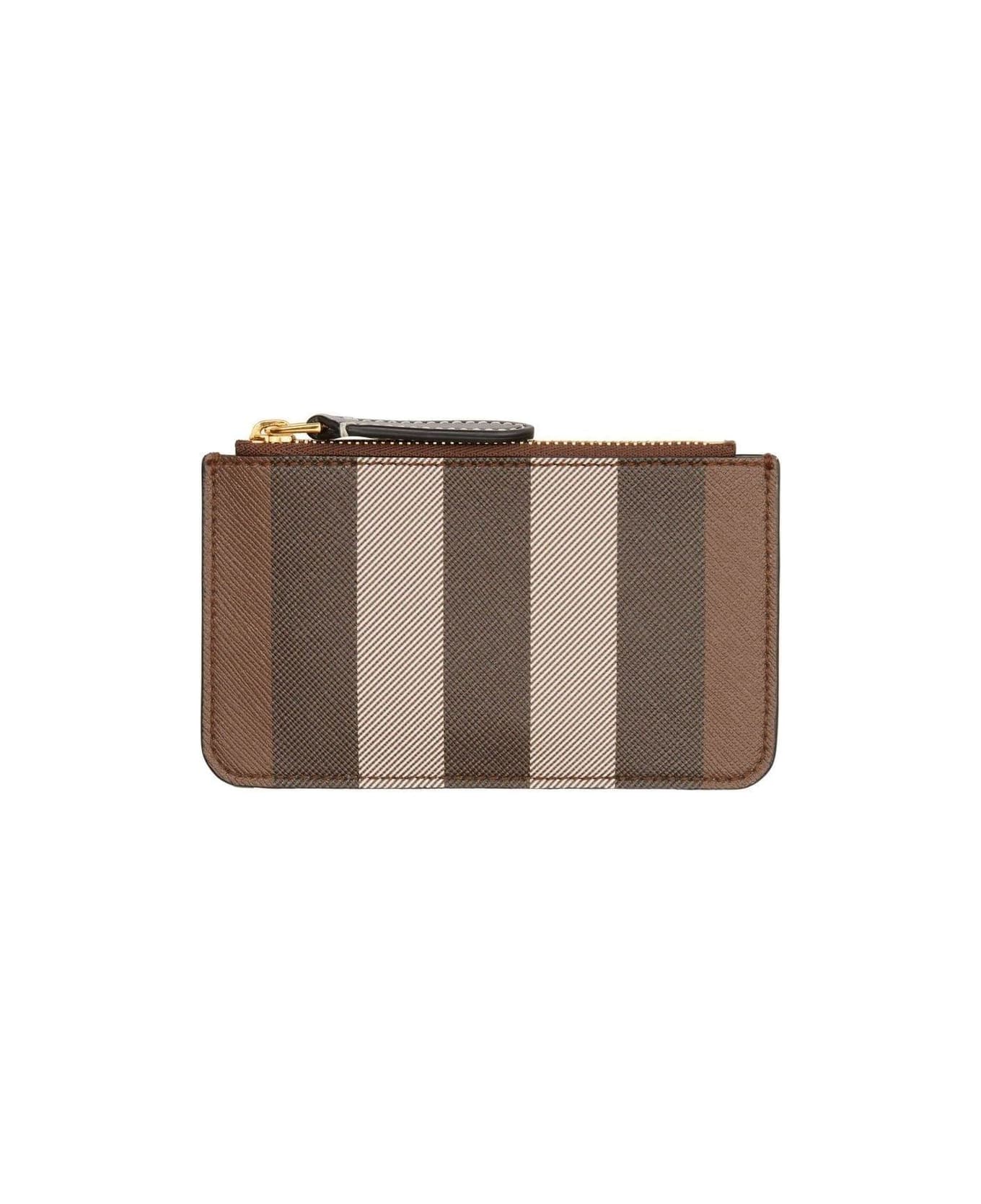 Burberry Striped Zipped Wallet - Brown 財布