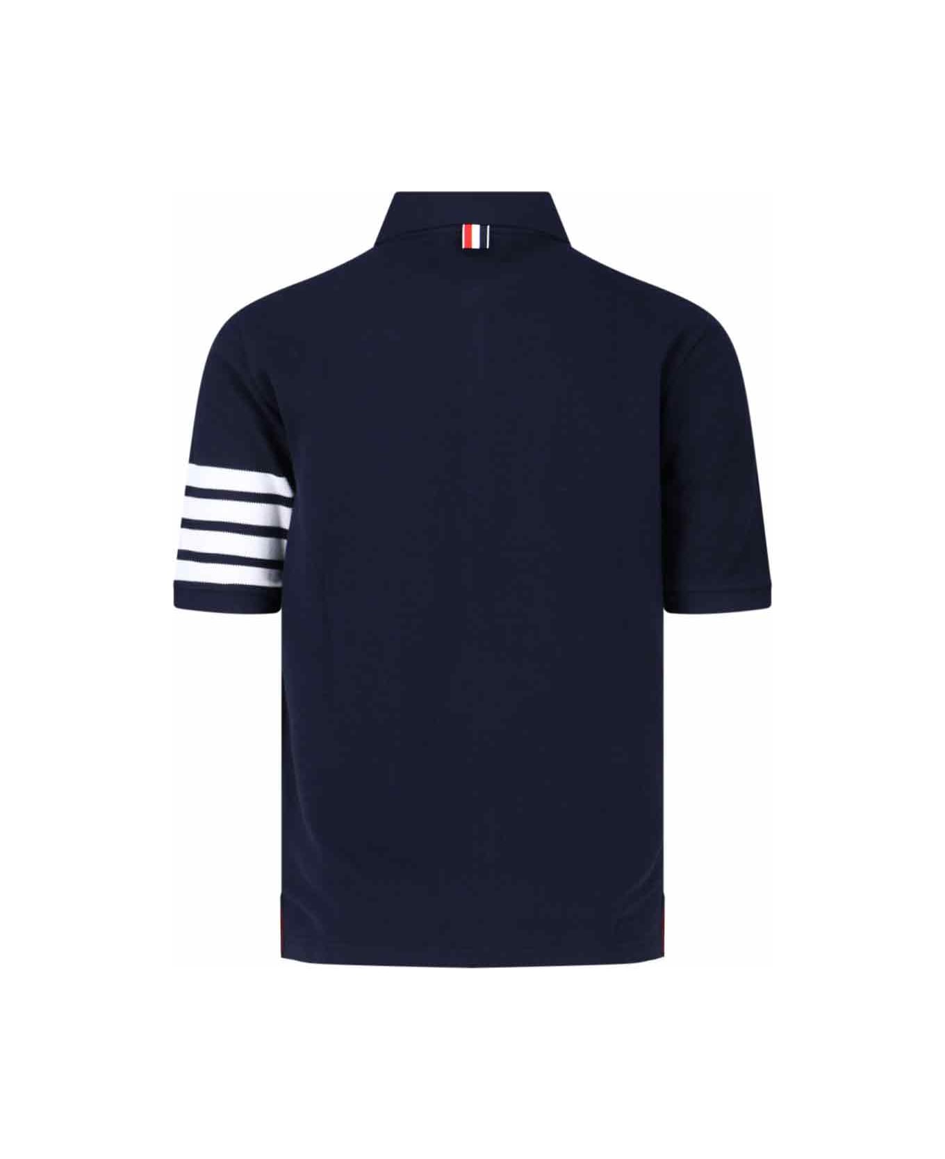 Thom Browne Polo 
4-bar
 - Blue