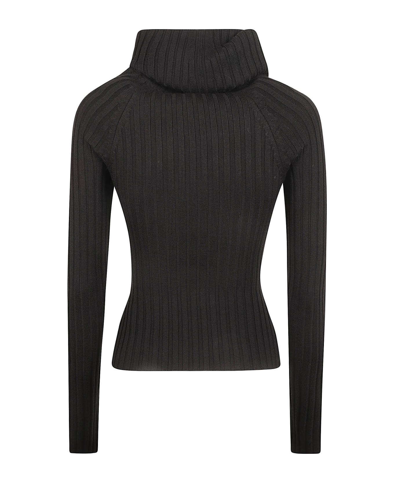 Blumarine Keyhole Detail High-neck Sweater - Black