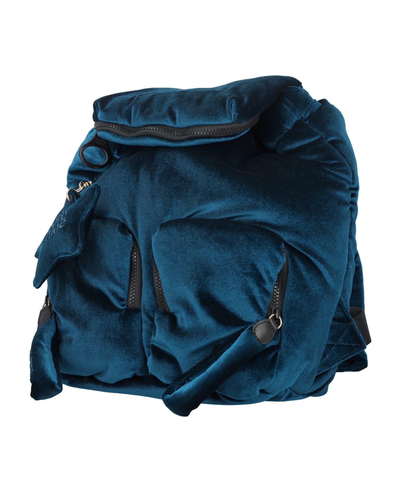 See by Chloé Joy Rider Velvet Backpack - DEPTH OCEAN