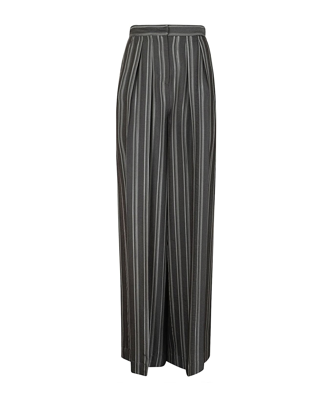 Alberta Ferretti Striped Pleated Trousers - Grigio