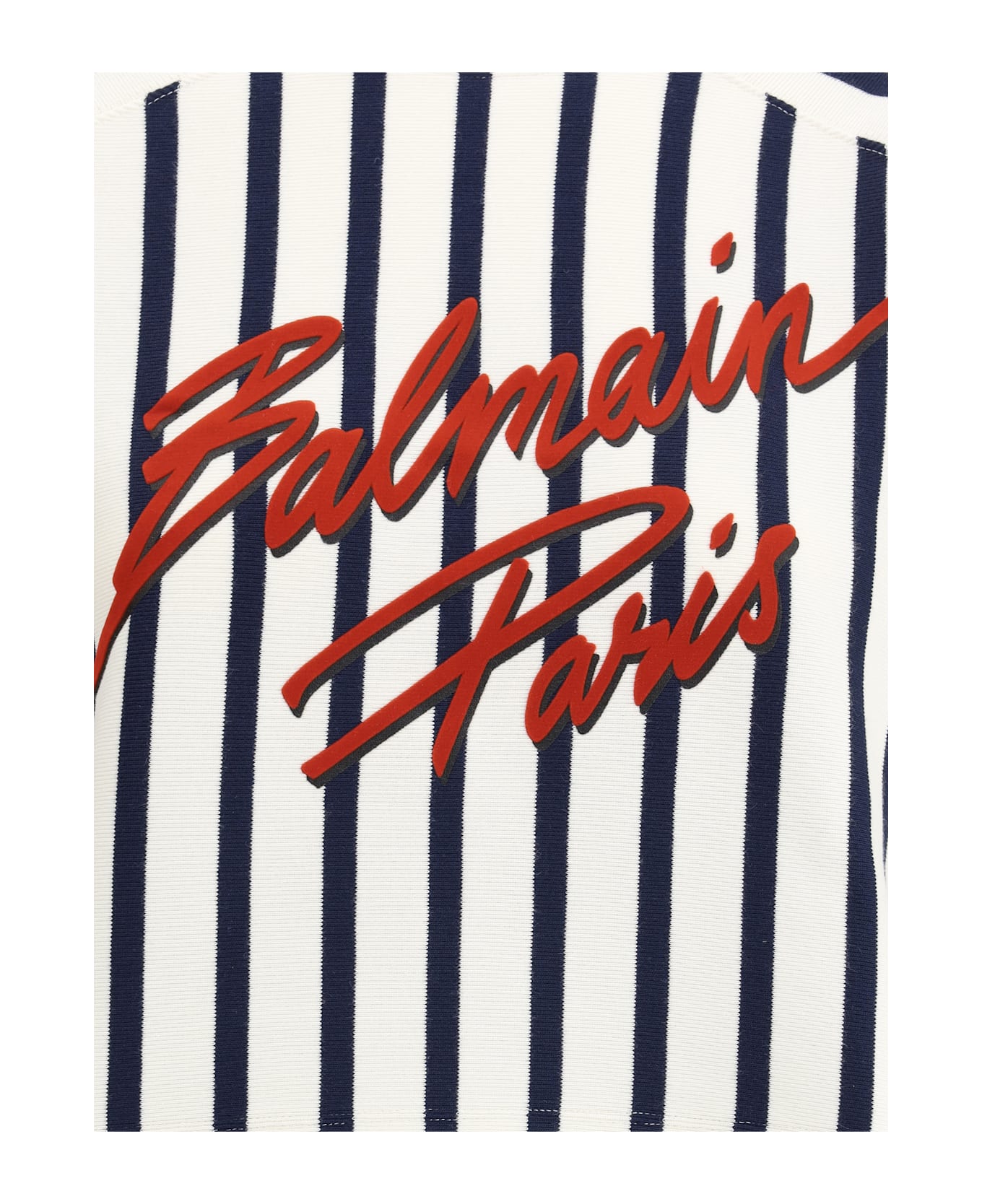Balmain T-shirt - CrÈme/marine/rouge