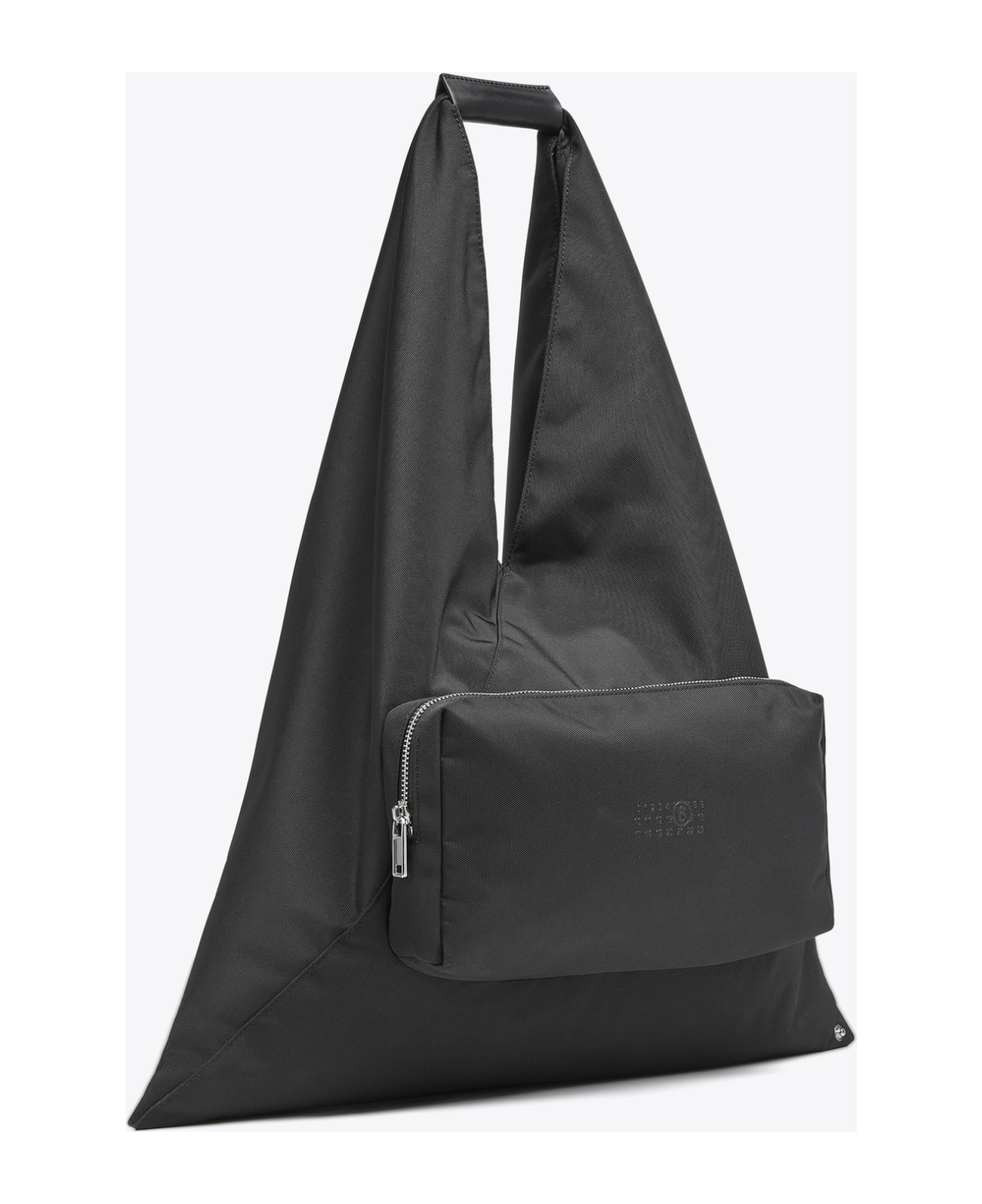 MM6 Maison Margiela Borsa Mano Black nylon Japanese bag with front pocket - Nero