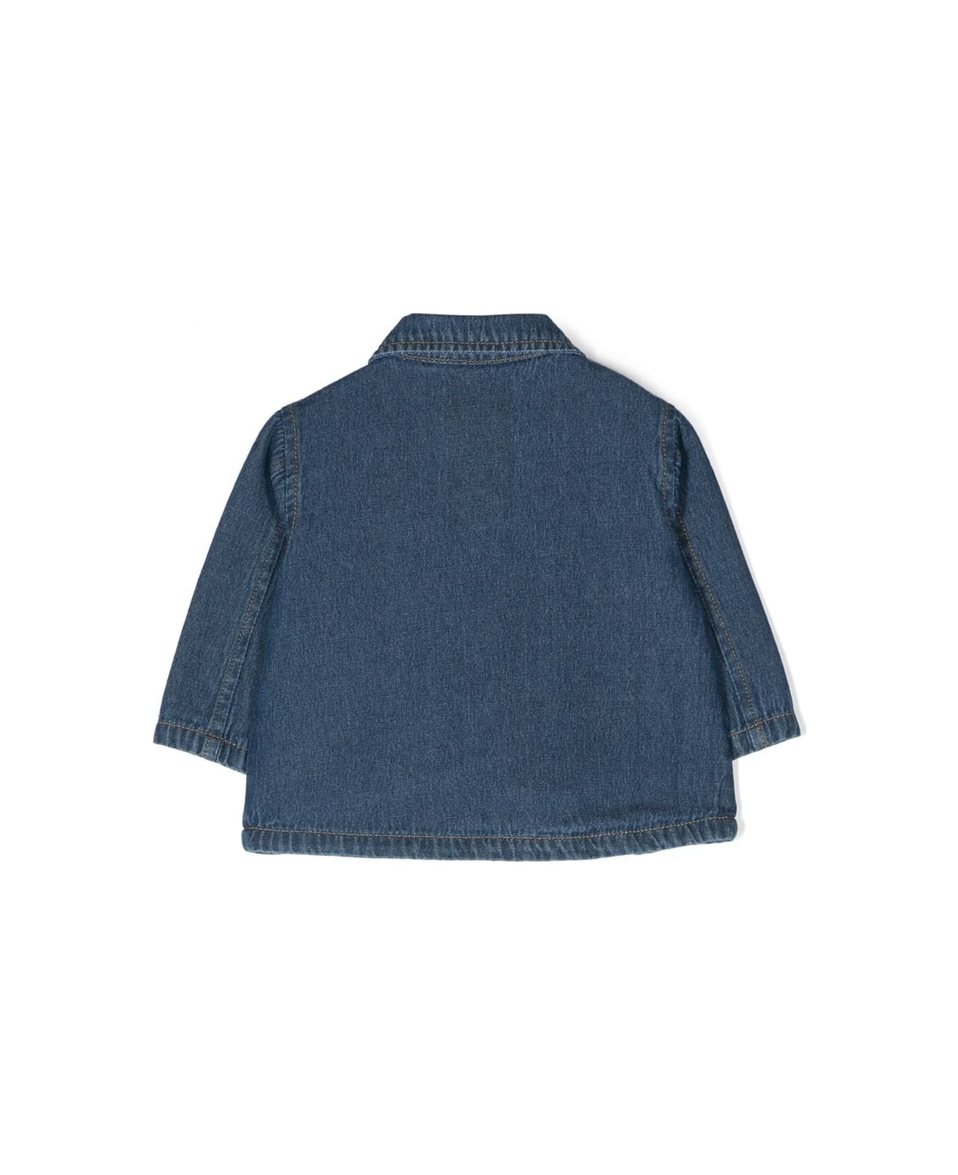 Bonton Denim Jacket With Embroidered Logo - Blue