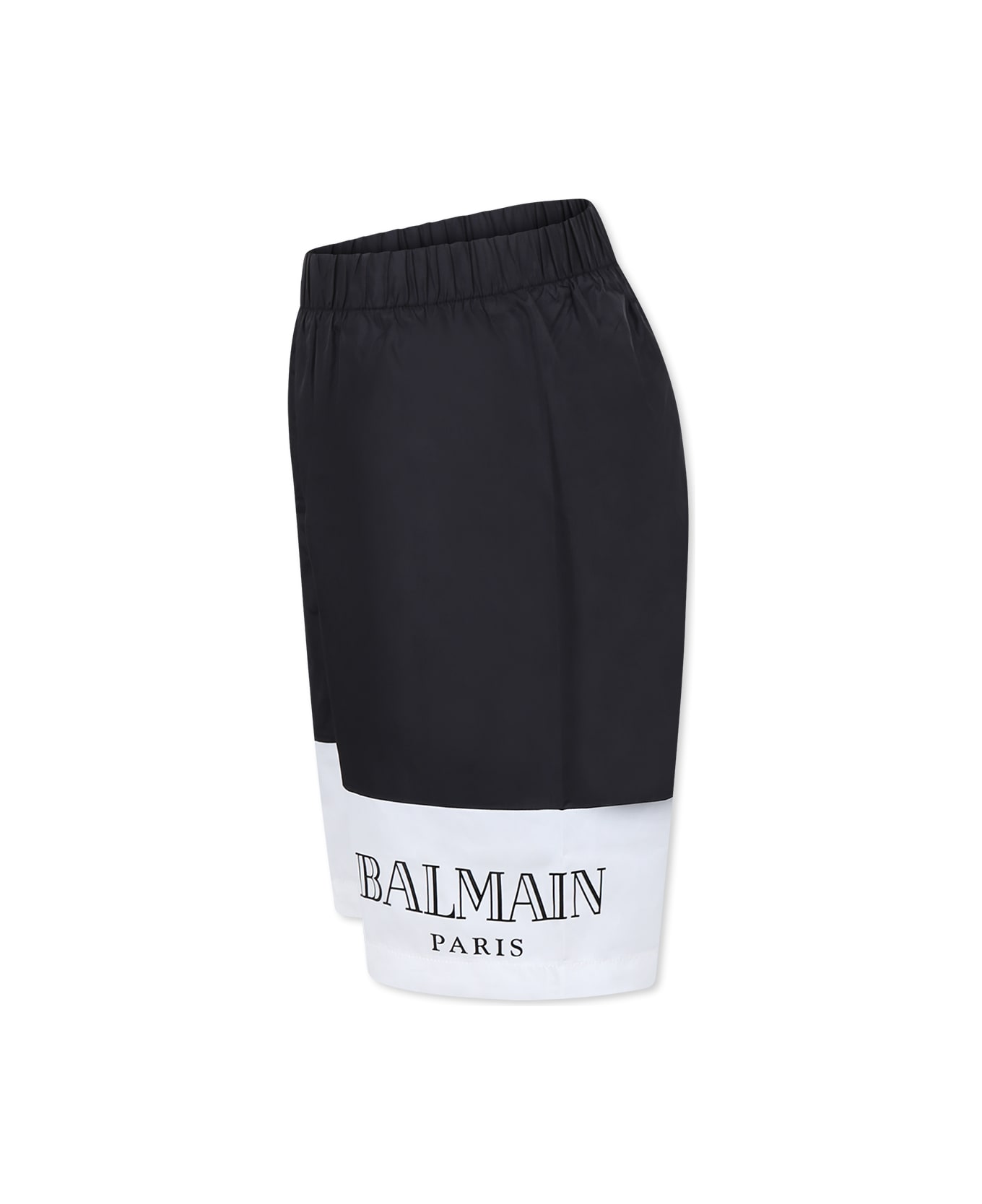Balmain Black Swim Shorts For Boy With Logo - Black