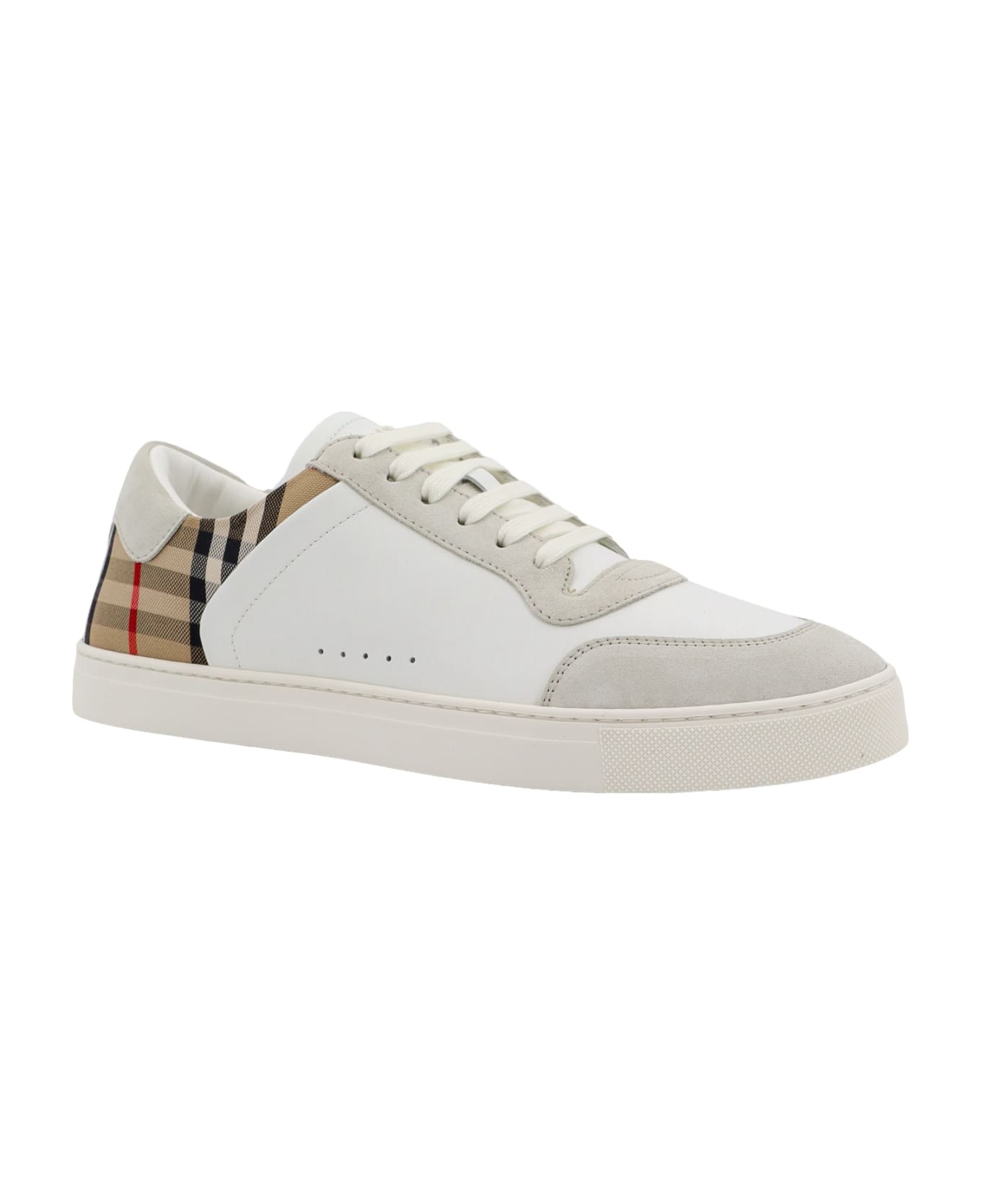 Burberry Multicolor Suede And Leather Sneakers - White スニーカー