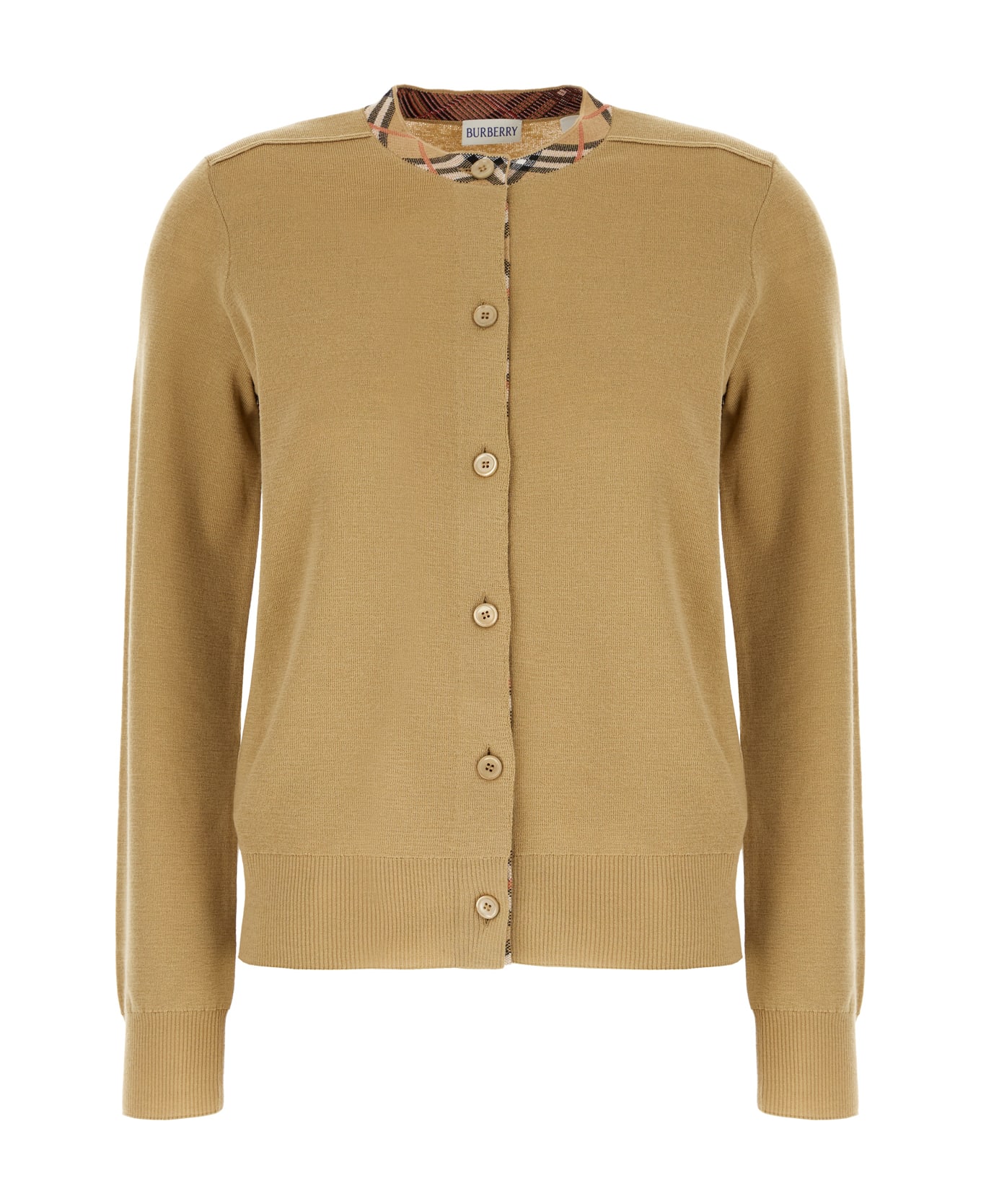 Burberry Beige Wool Cardigan - FLAX