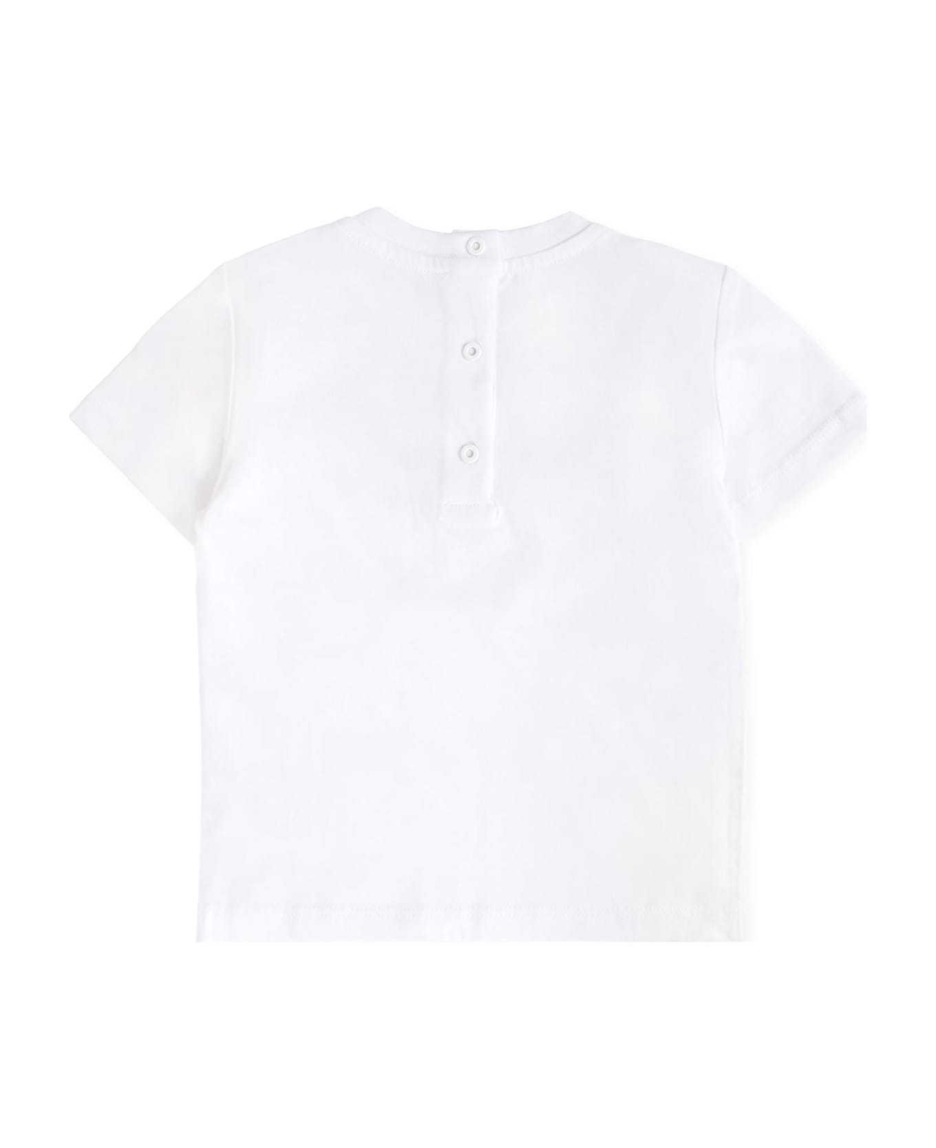 Balmain White T-shirt For Babykids With Logo - White