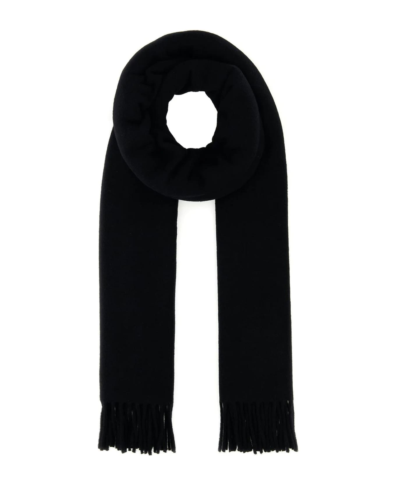 Maison Kitsuné Black Wool Scarf - Nero スカーフ