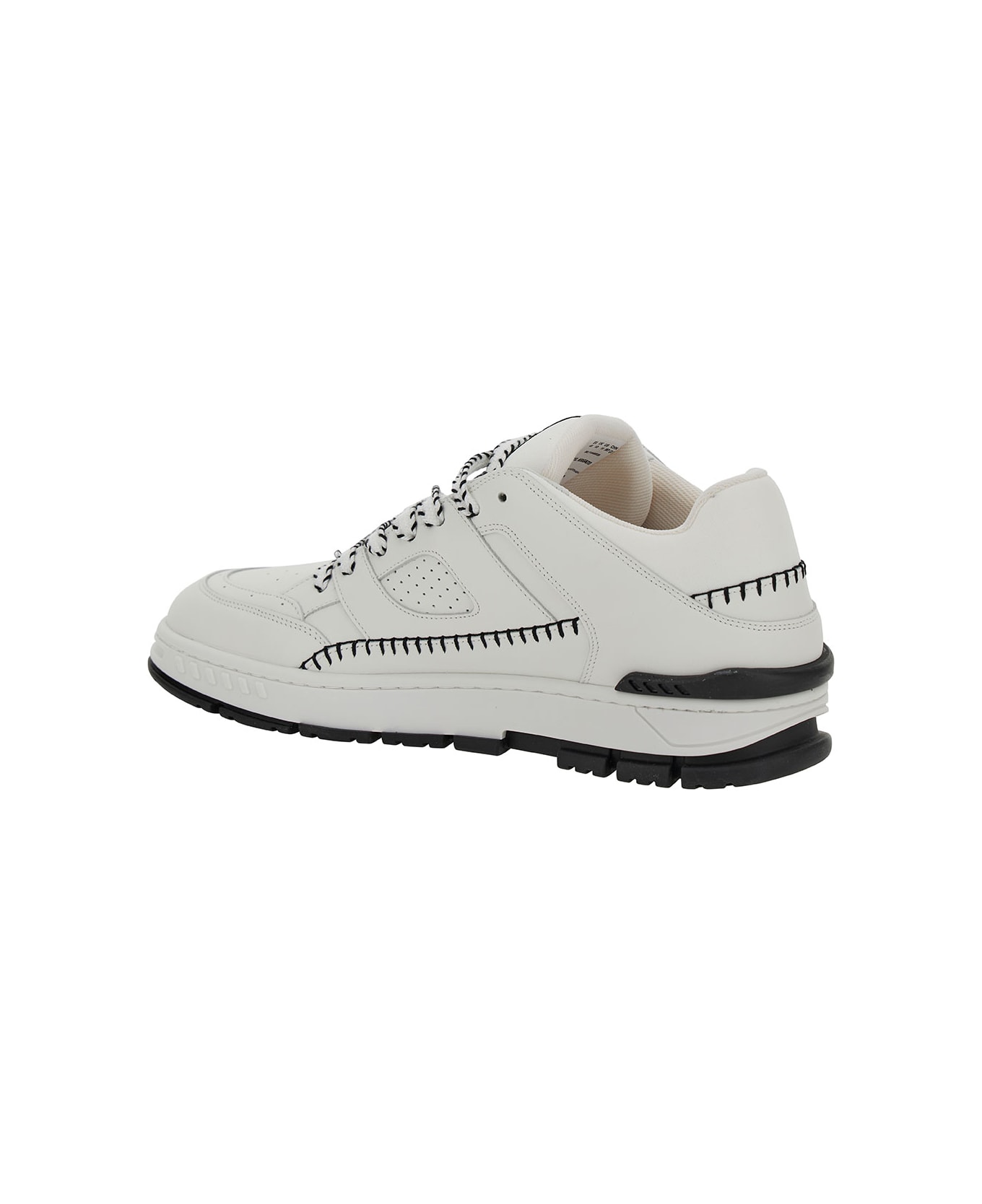 Axel Arigato 'area Lo Sneaker Stitch' White Low Top Sneakers With Contrasting Stitch Detail In Leather Man - White