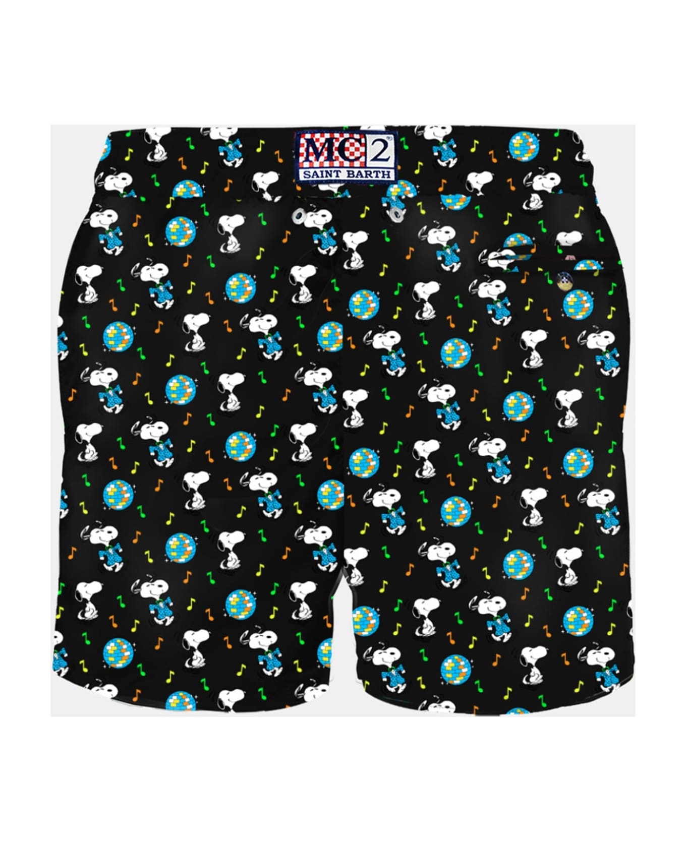 MC2 Saint Barth Man Light Fabric Swim Shorts With Snoopy Print| Peanuts® Special Edition - BLACK スイムトランクス
