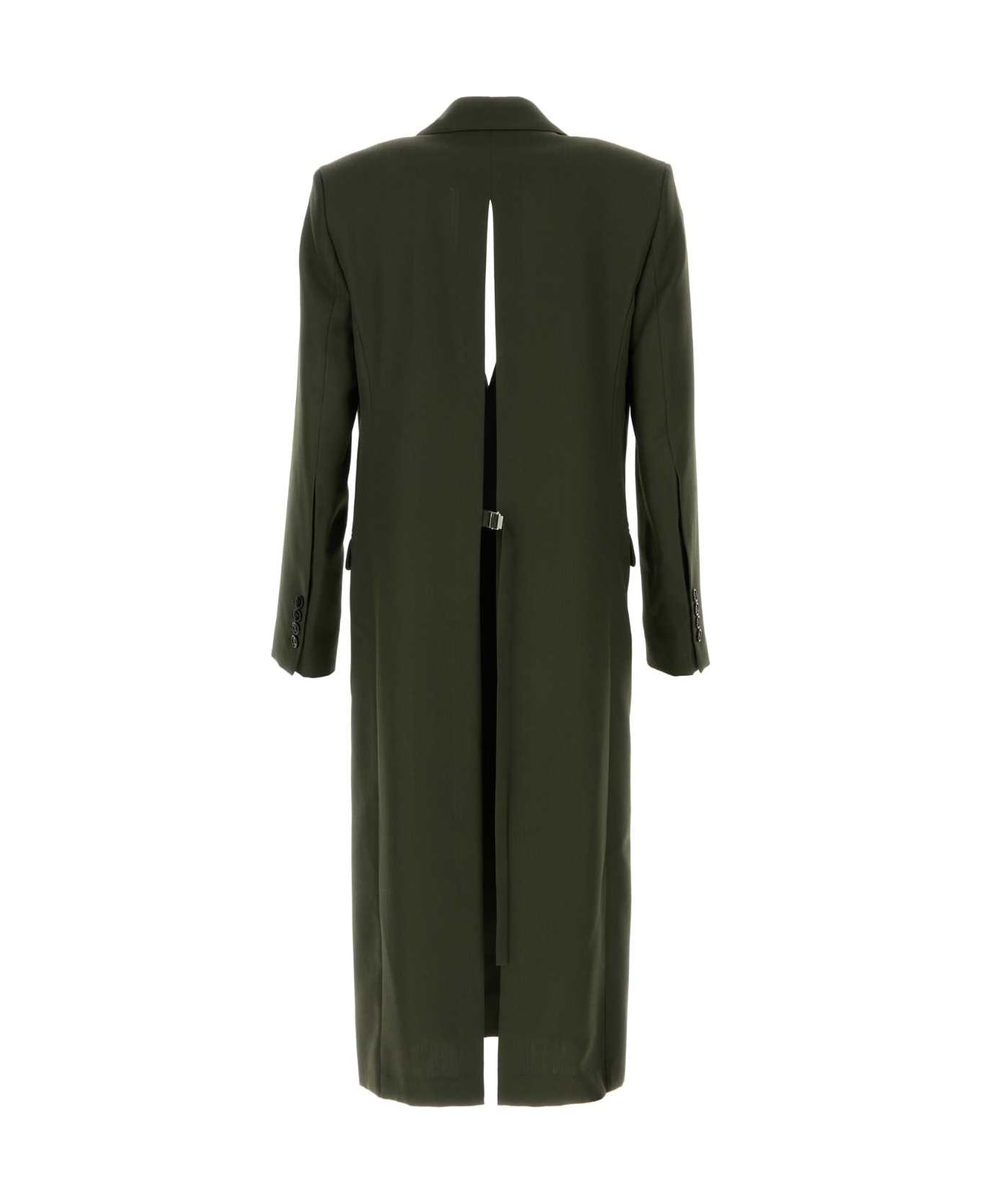 Ami Alexandre Mattiussi Olive Green Wool Coat - LODEN