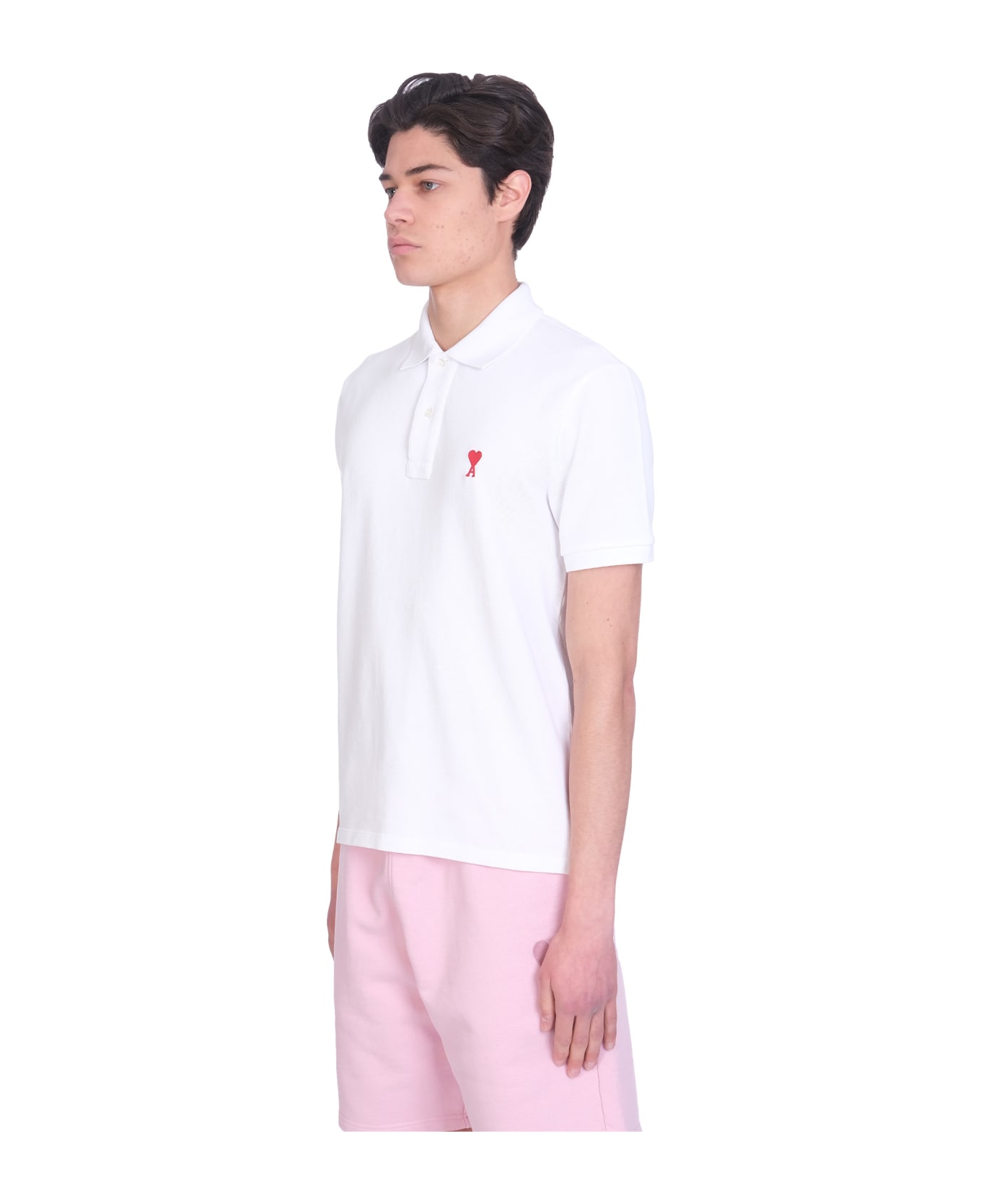 Ami Alexandre Mattiussi Polo In White Cotton - WHITE