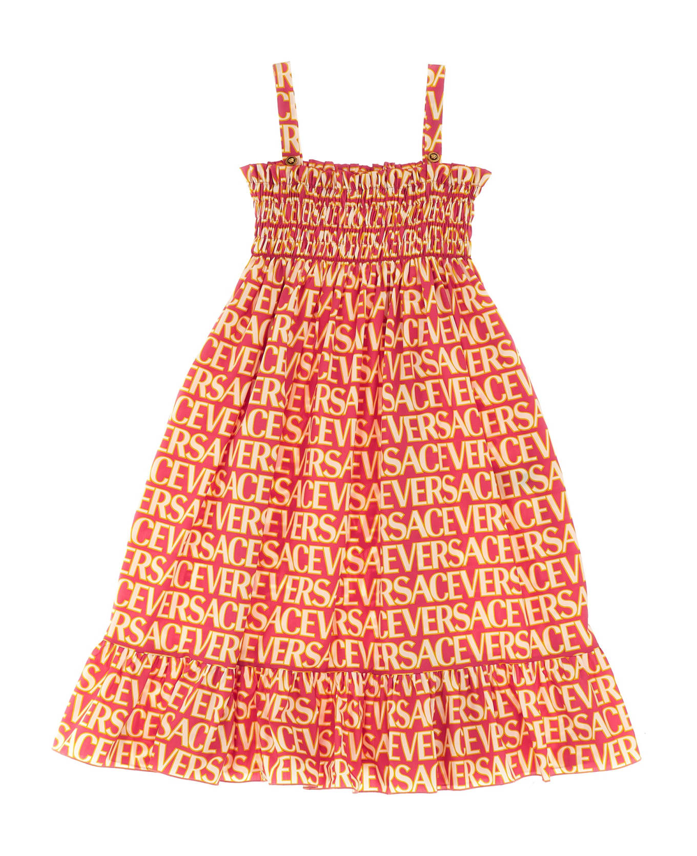 Versace 'versace Allover Kids' Capsule La Vacanza Dress - Multicolor ワンピース＆ドレス
