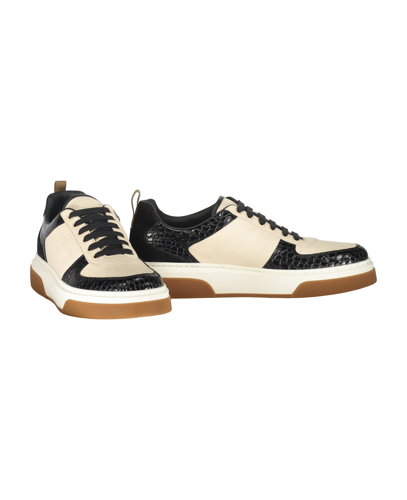Ferragamo Leather Low-top Sneakers - Ivory