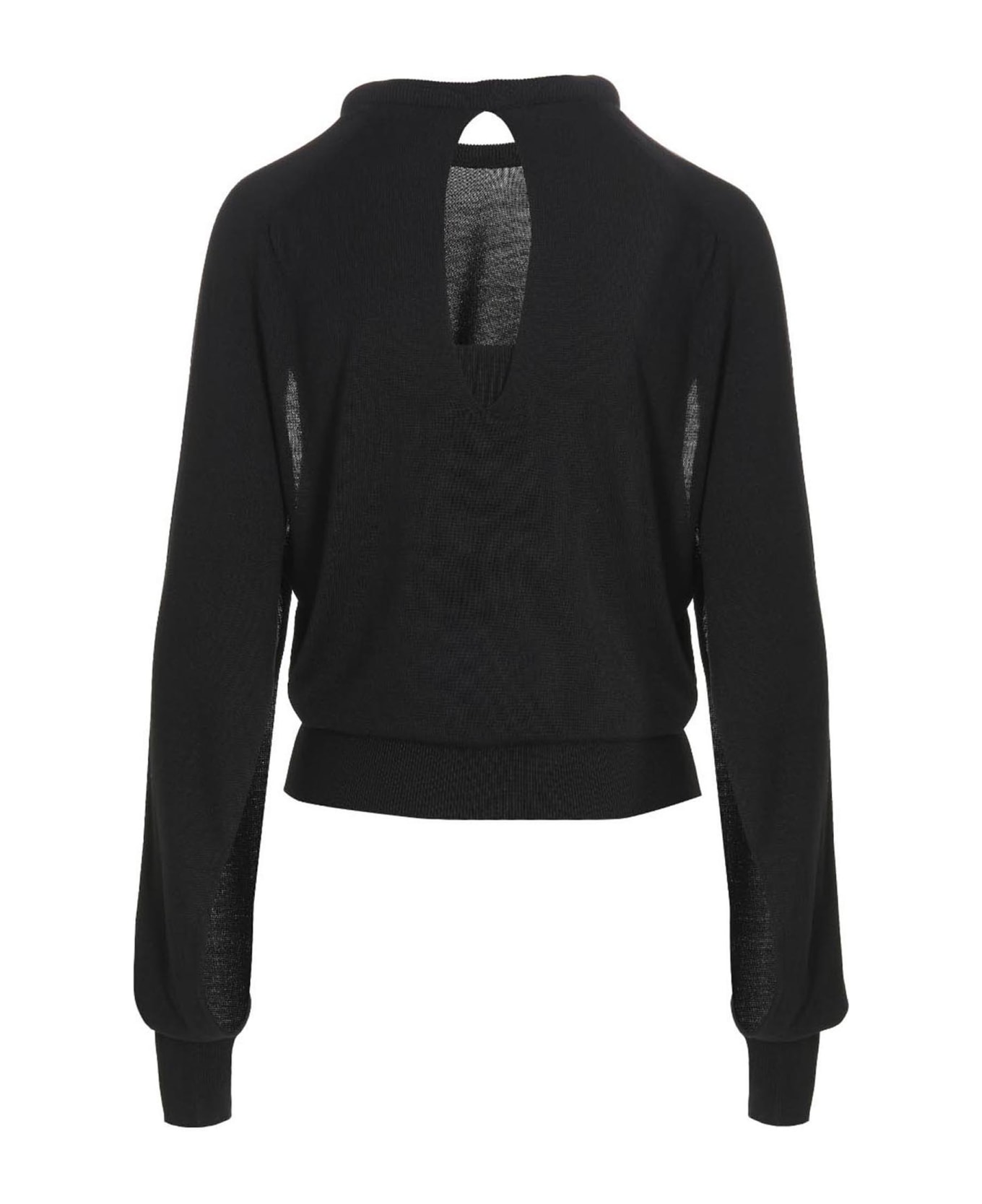 Ramael Cut Out Insert Top Sweater - Black  