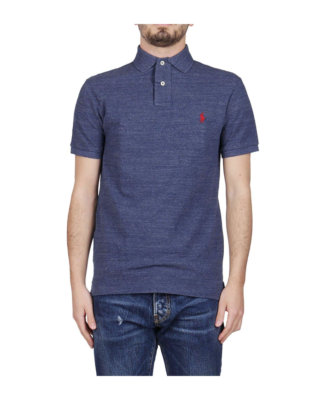 Polo Ralph Lauren Logo Embroidered Polo Shirt - Blue ポロシャツ
