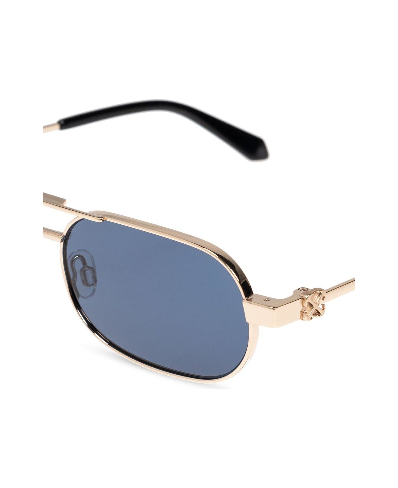 Off-White Vaiden Oval Frame Sunglasses - Gold-blue