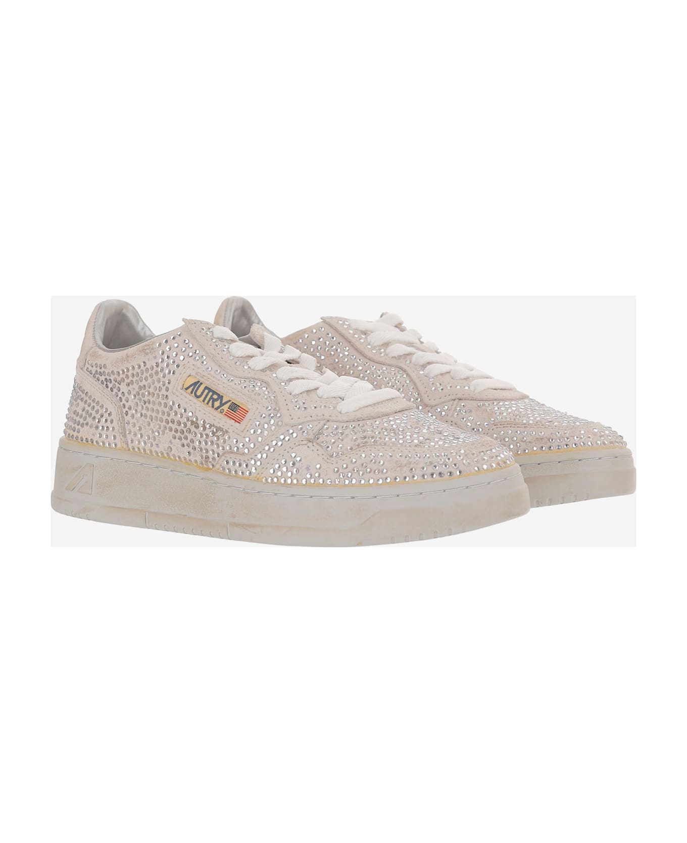 Autry Medalist Low Crystal Sneakers - White