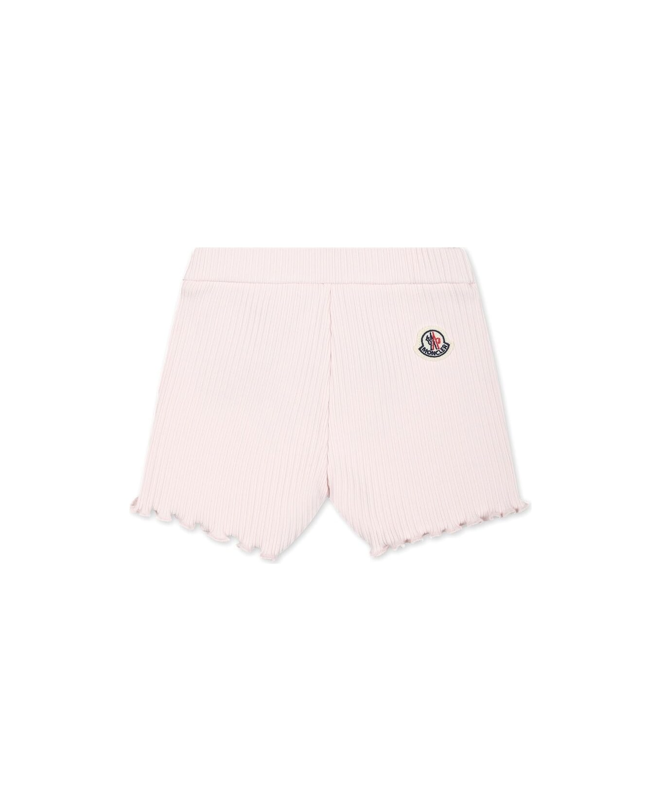 Moncler Pink Ribbed Knit Shorts - Pink