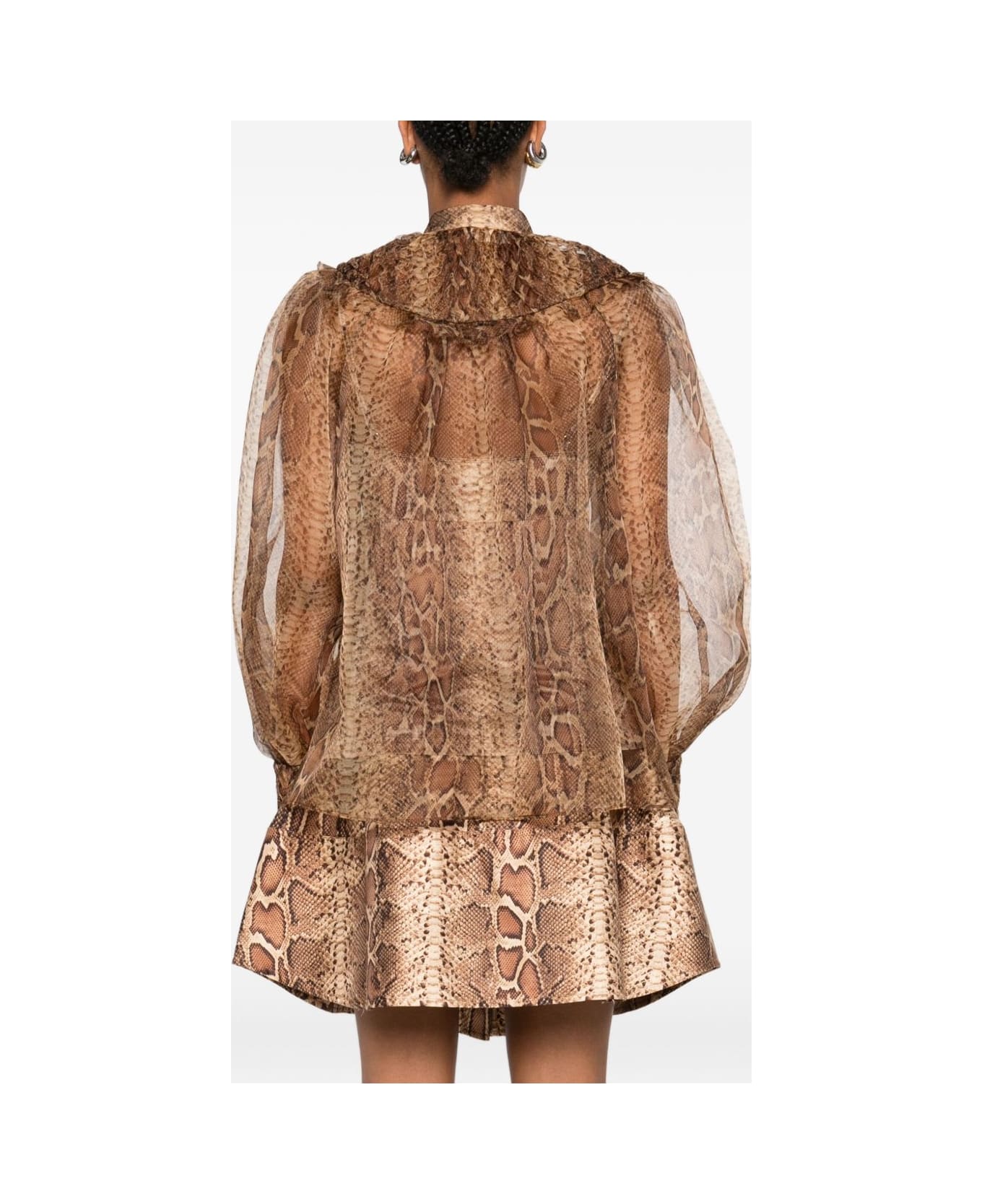 Zimmermann Brown Shirt With Snake Print - Beige