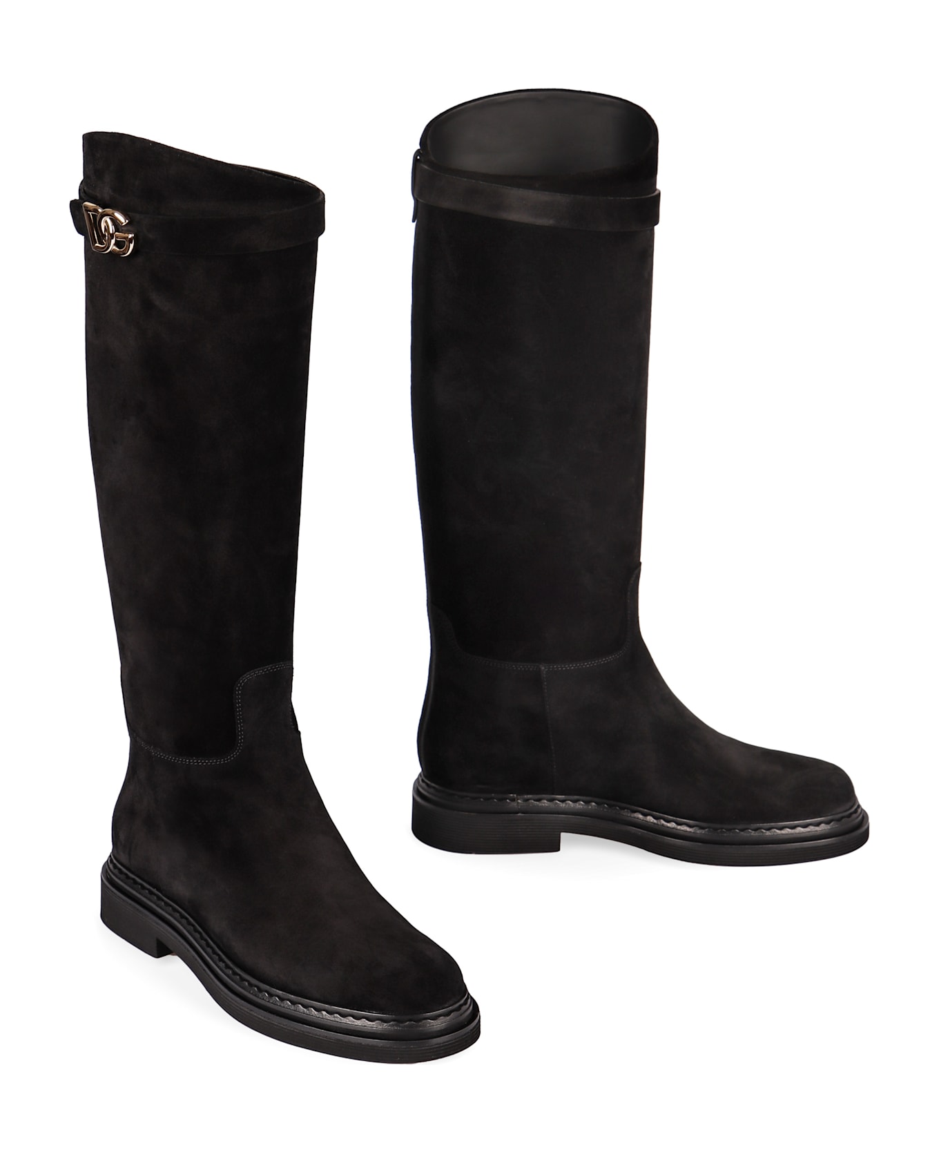 Dolce 
Gabbana Suede Knee High Boots - Black