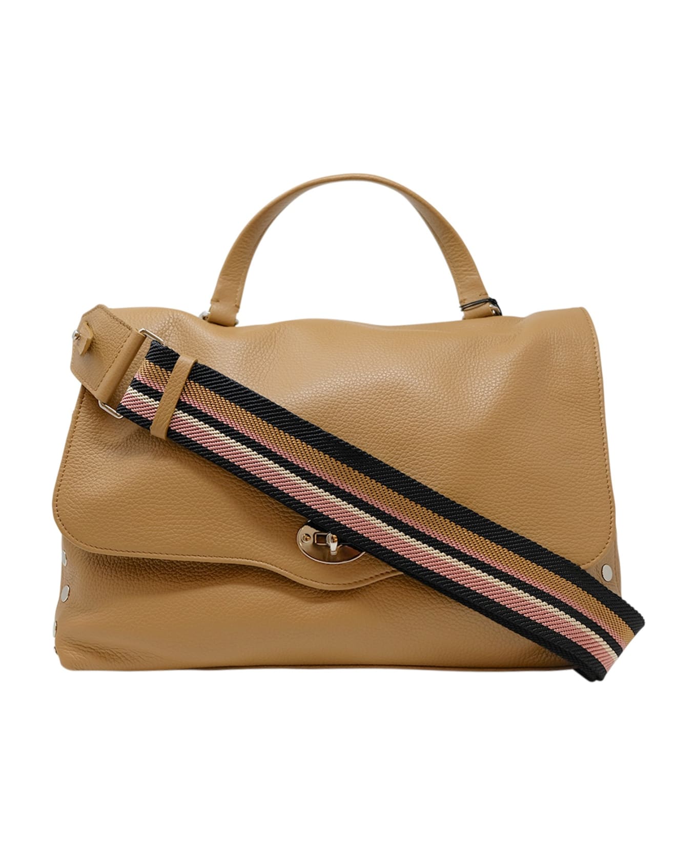 Zanellato 068010-0050000-z0260 Postina Daily Giorno M Cappuccino Leather Handbag - BEIGE