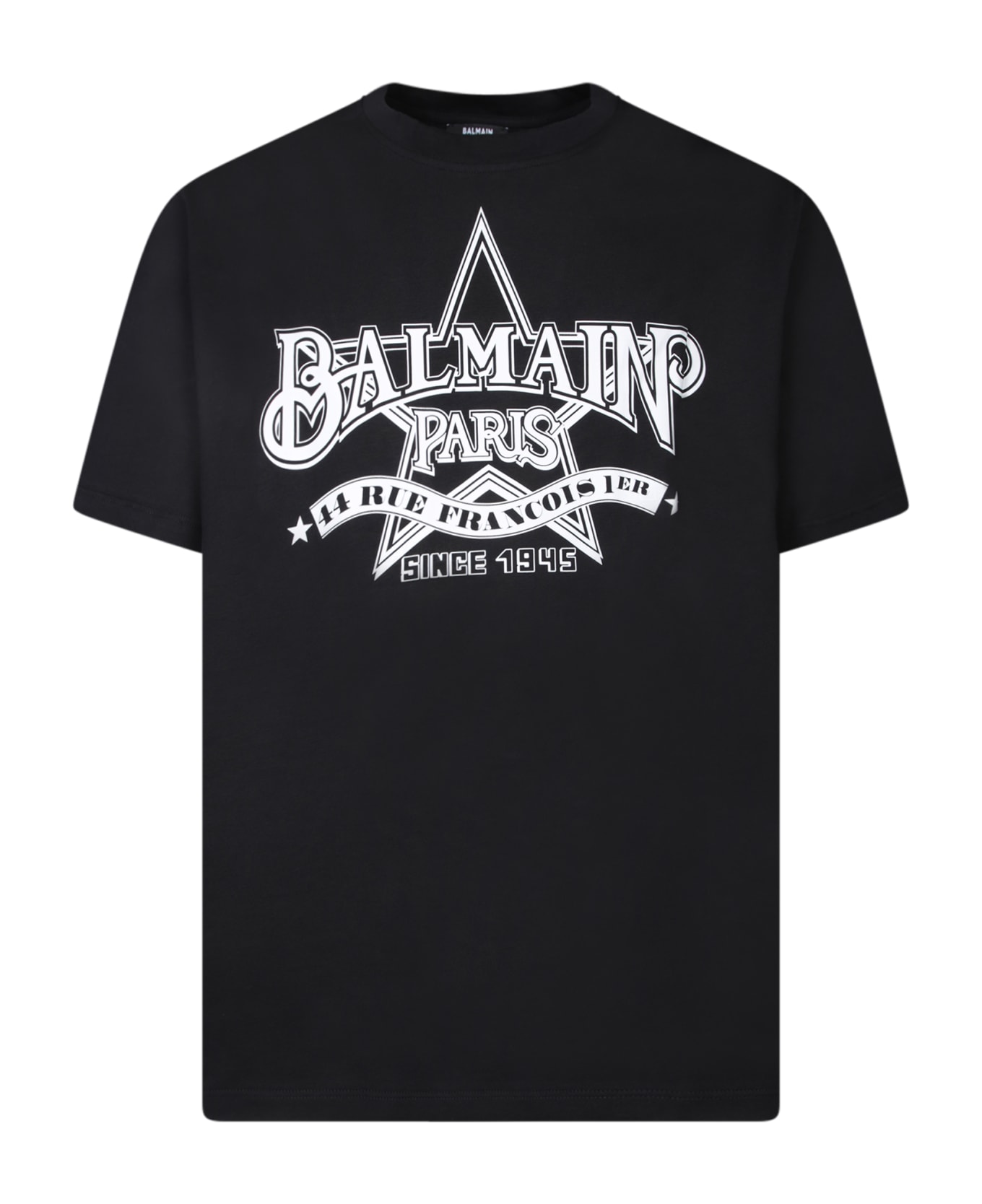 Balmain Black Star Print T-shirt - Black