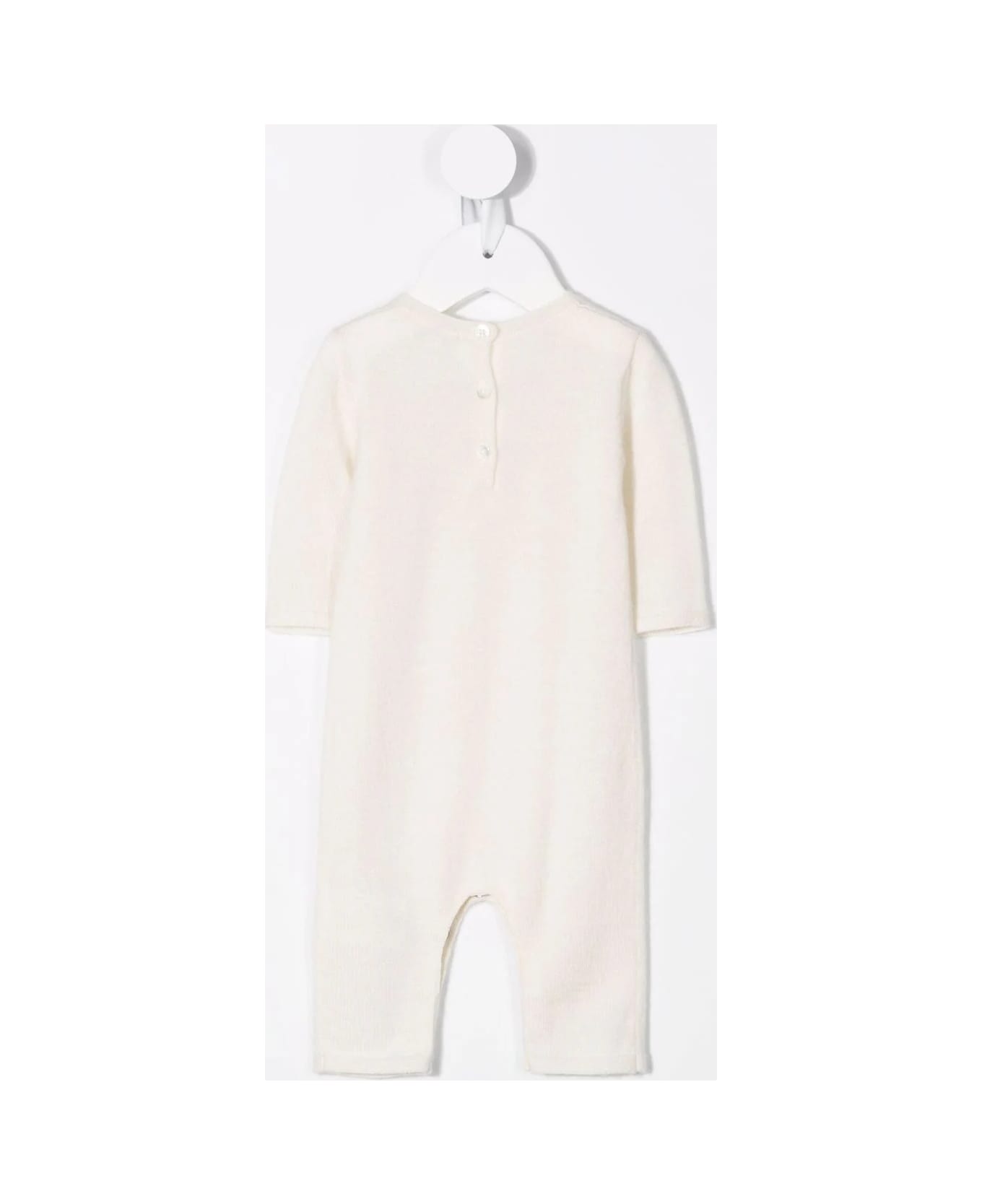 Bonpoint Milk White Cashmere Jumpsuit With Pocket - White