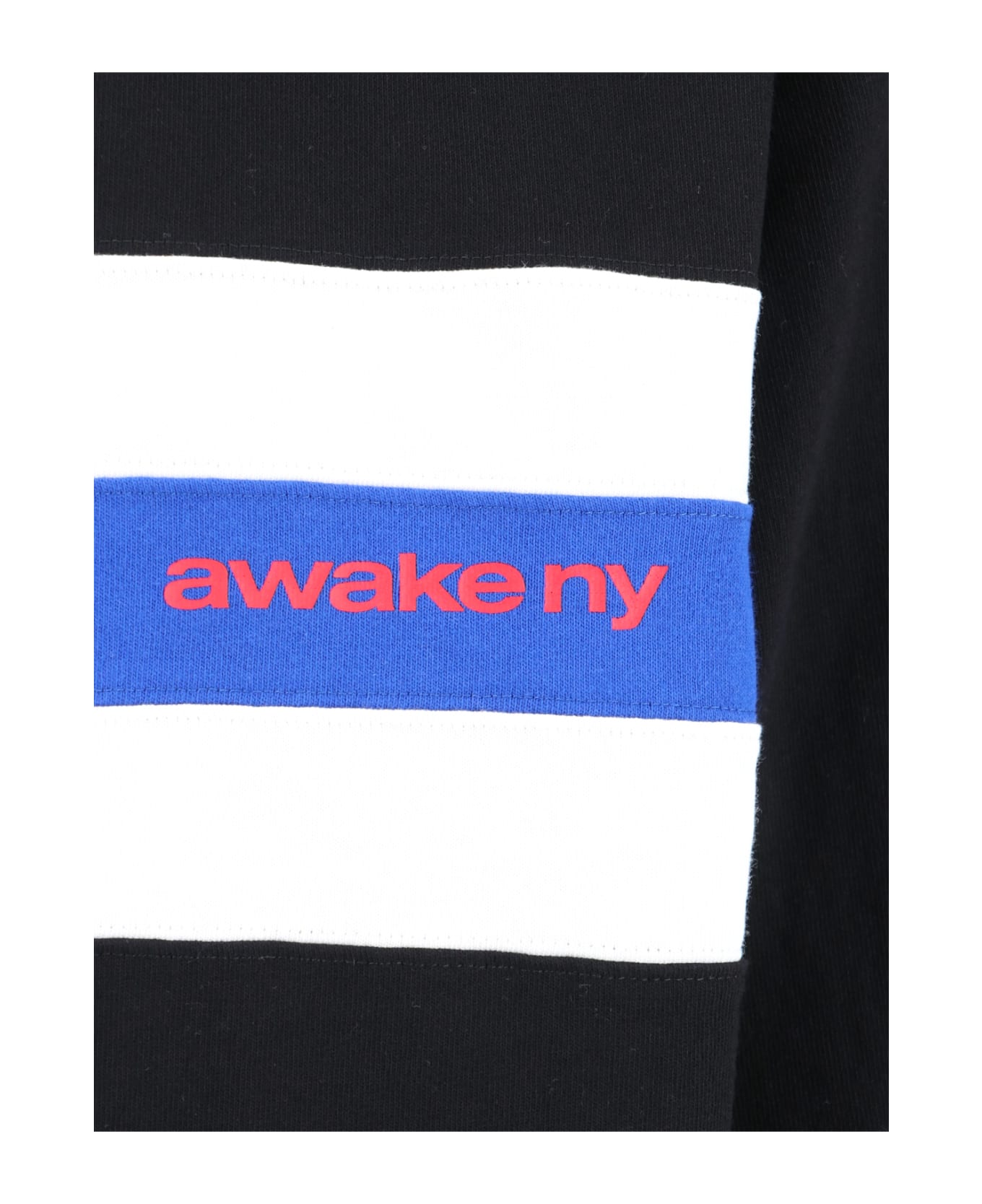 Awake NY 'stripe L/s' Crew Neck Sweatshirt - Black   フリース