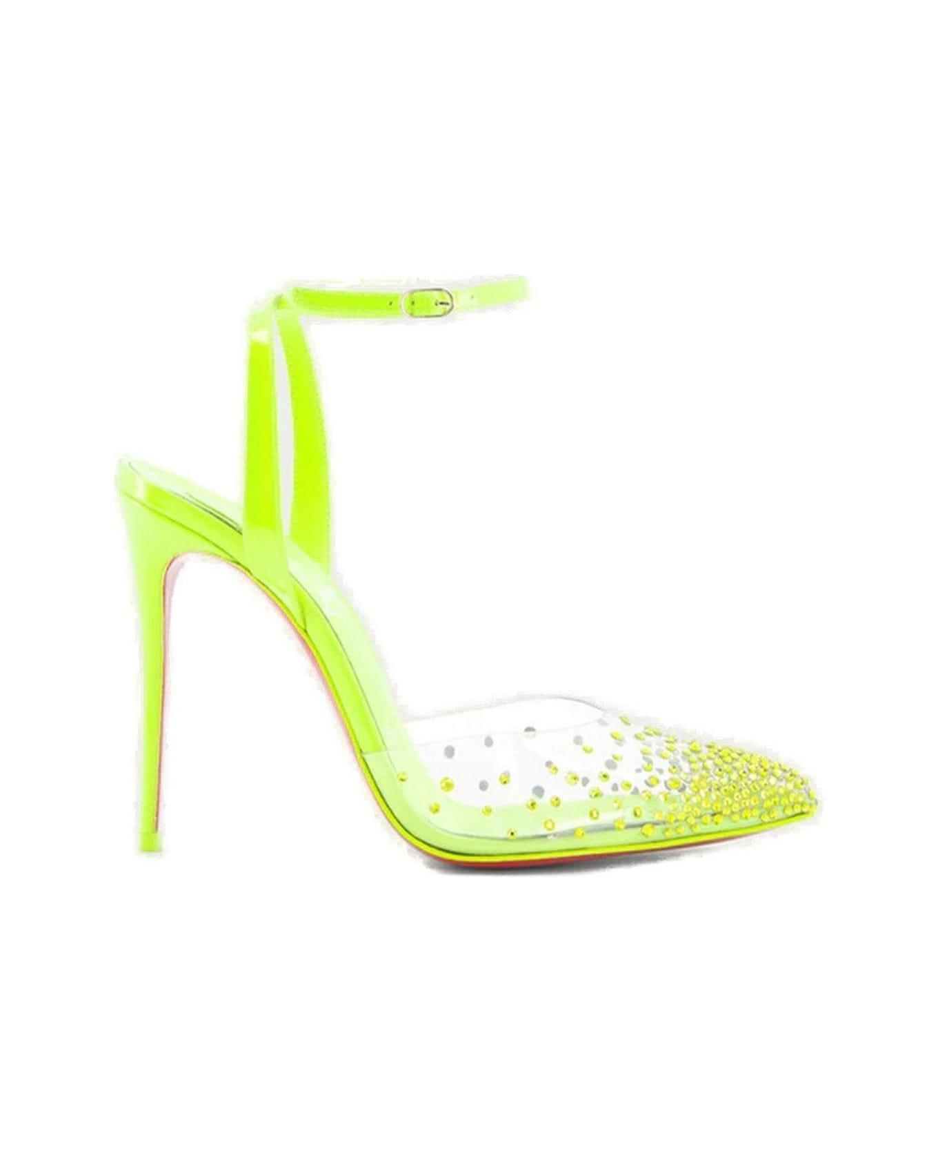Christian Louboutin Spikaqueen Pointed Toe Pumps - Yellow